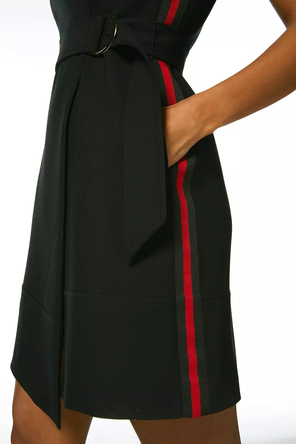 Side Stripe D Ring Wrap Dress Karen Millen