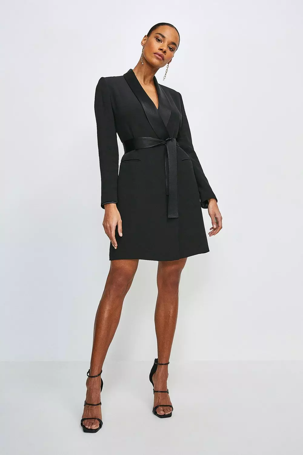Plus Size Tuxedo Wrap Dress Black | craft-ivf.com
