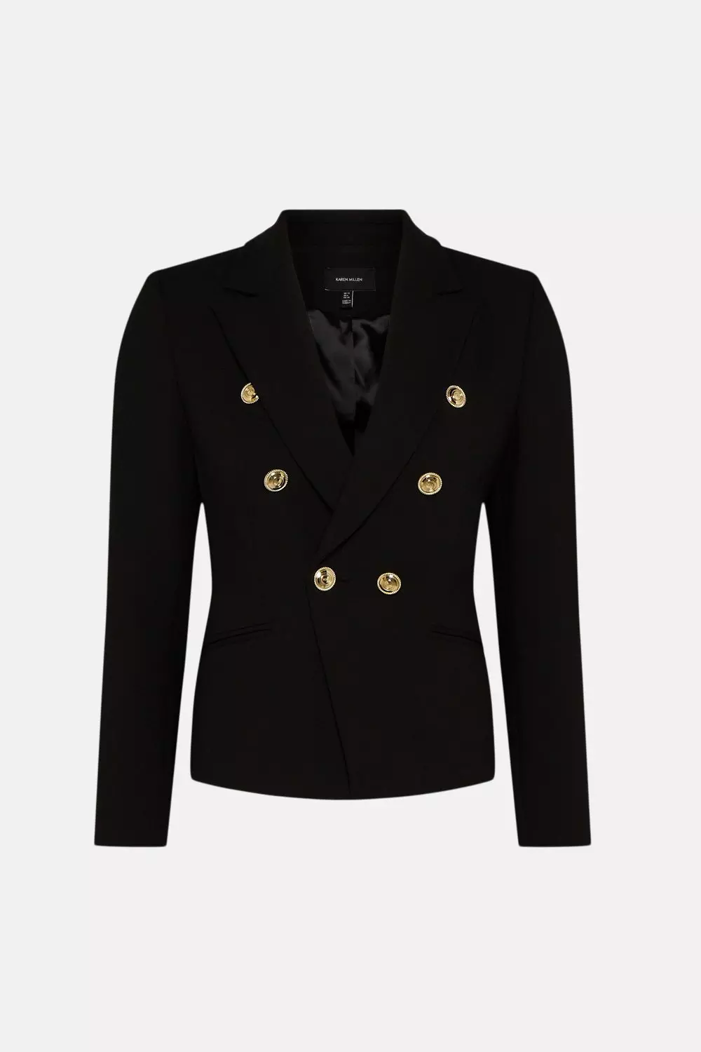 Petite Tailored Button Military Blazer