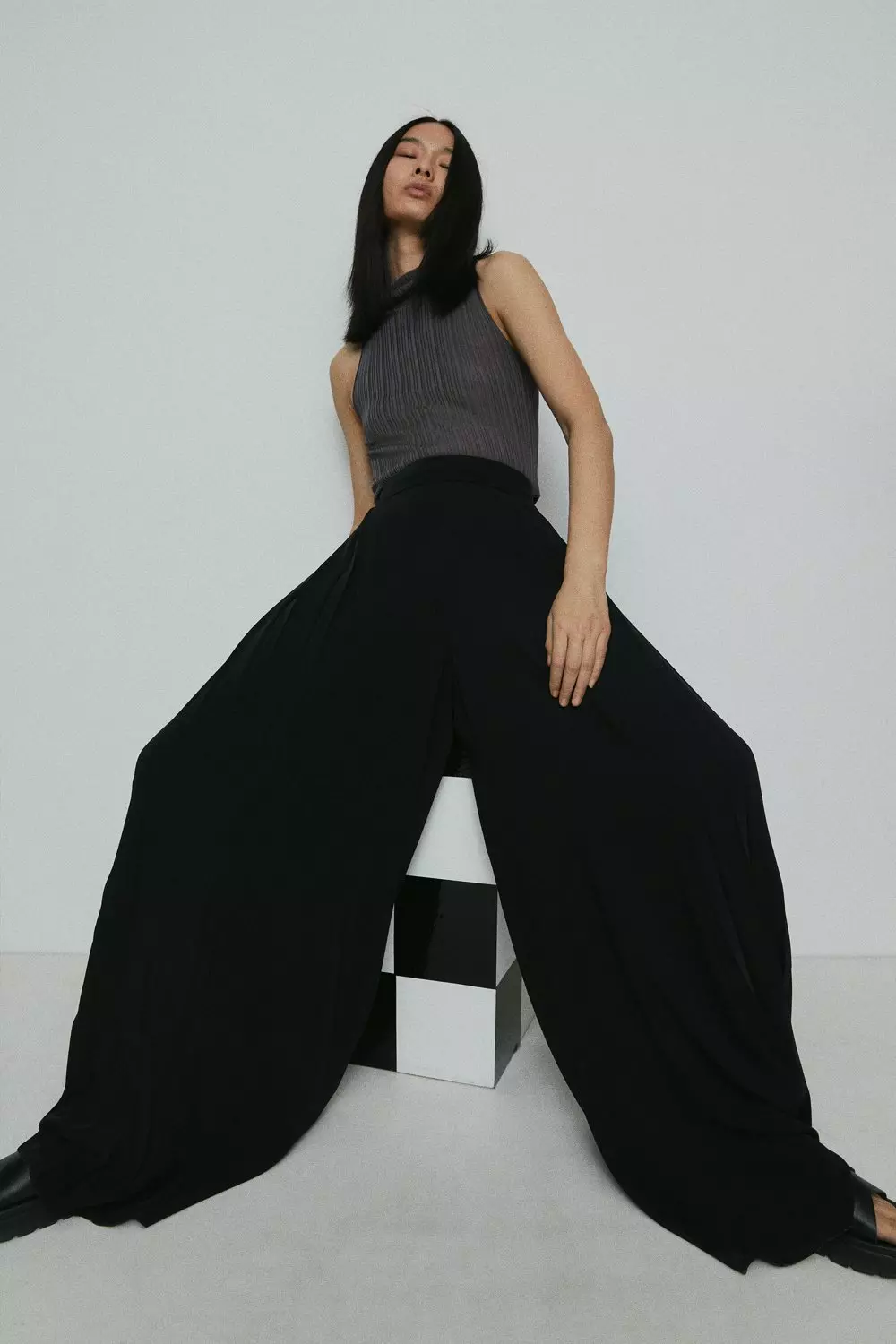 Sequin Flare Leg Pants | Karen Millen
