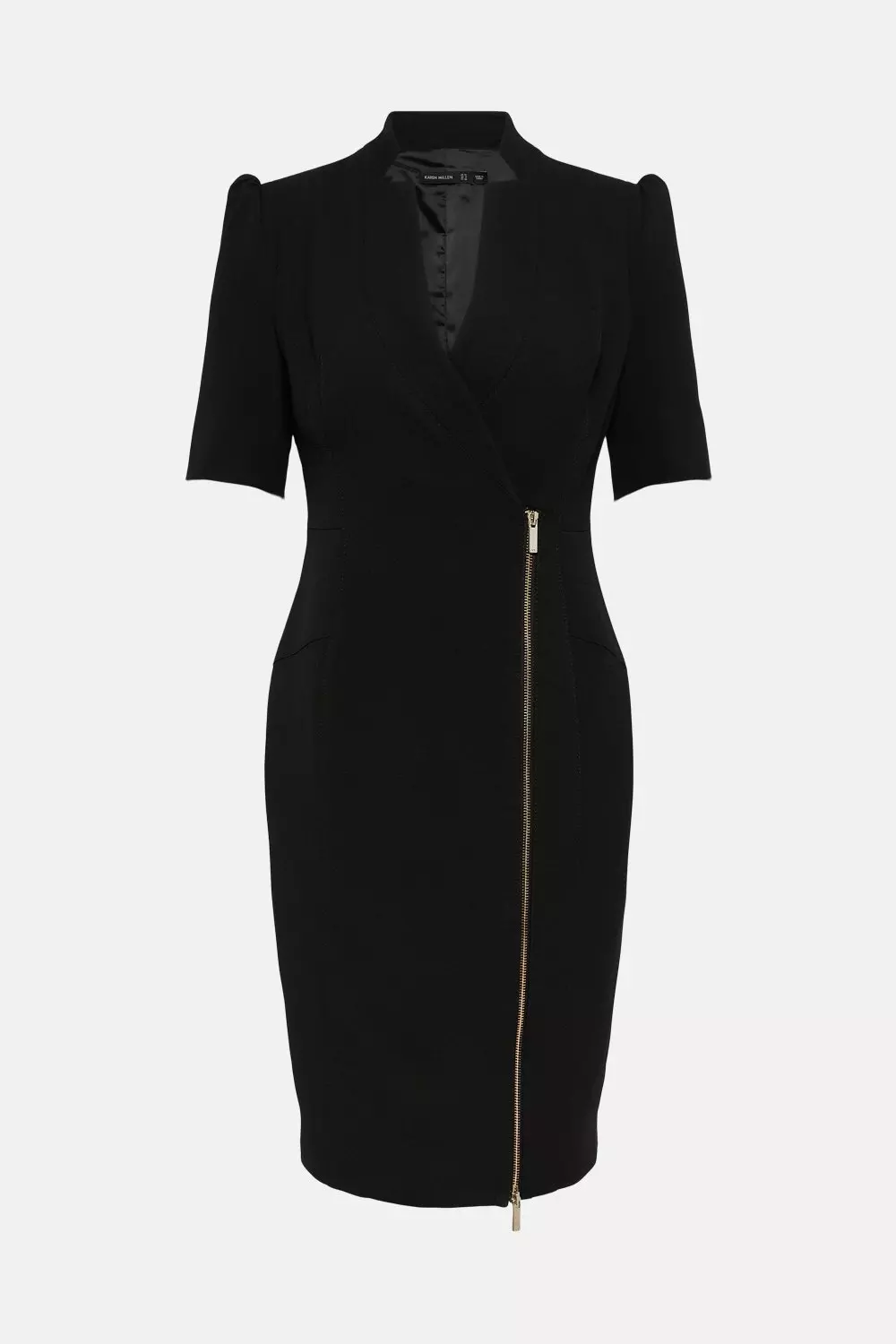 Structured Crepe Zip Detail Forever Midi Dress Karen Millen