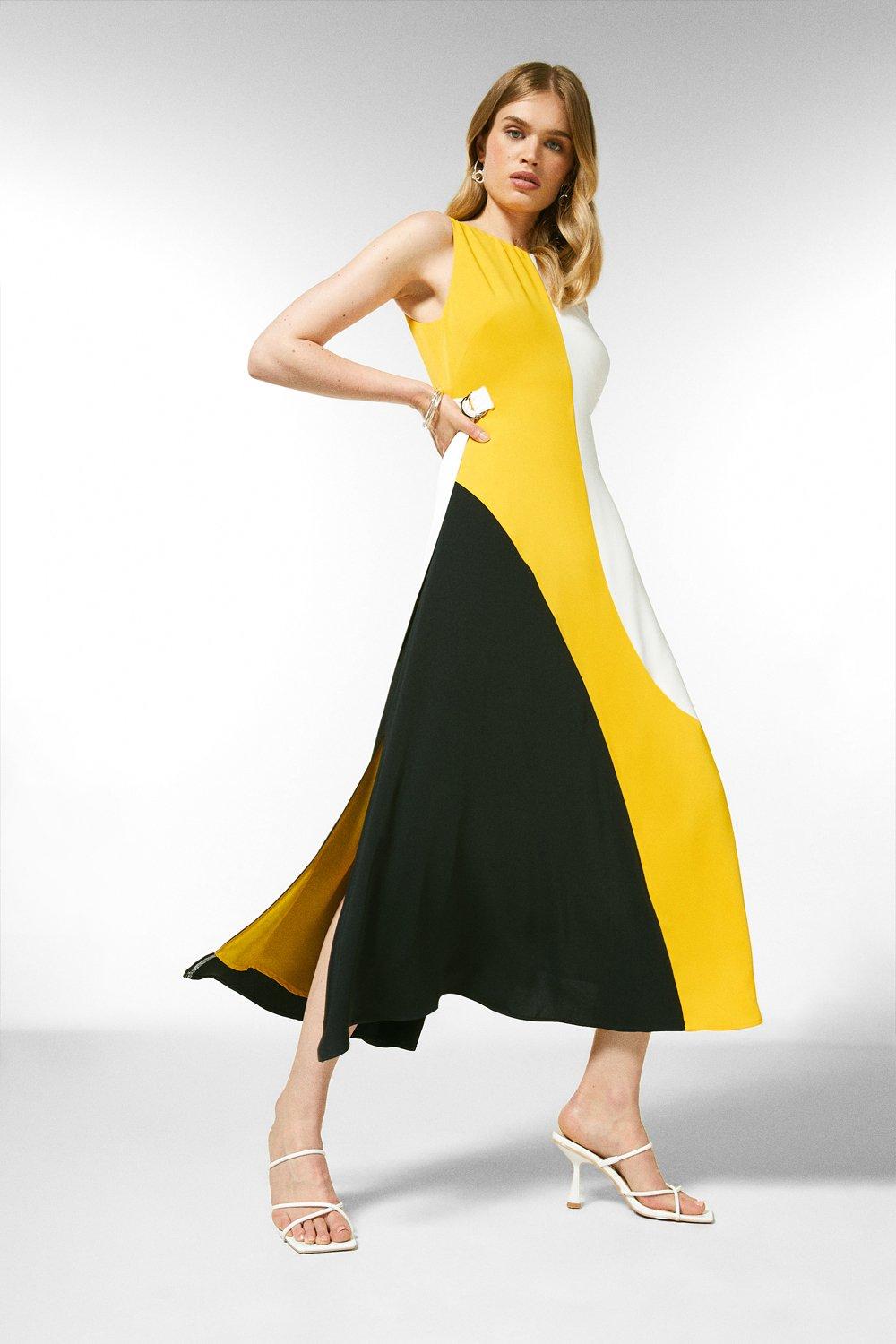 Petite Soft Tailored Color Block Dress Karen Millen, 47% OFF