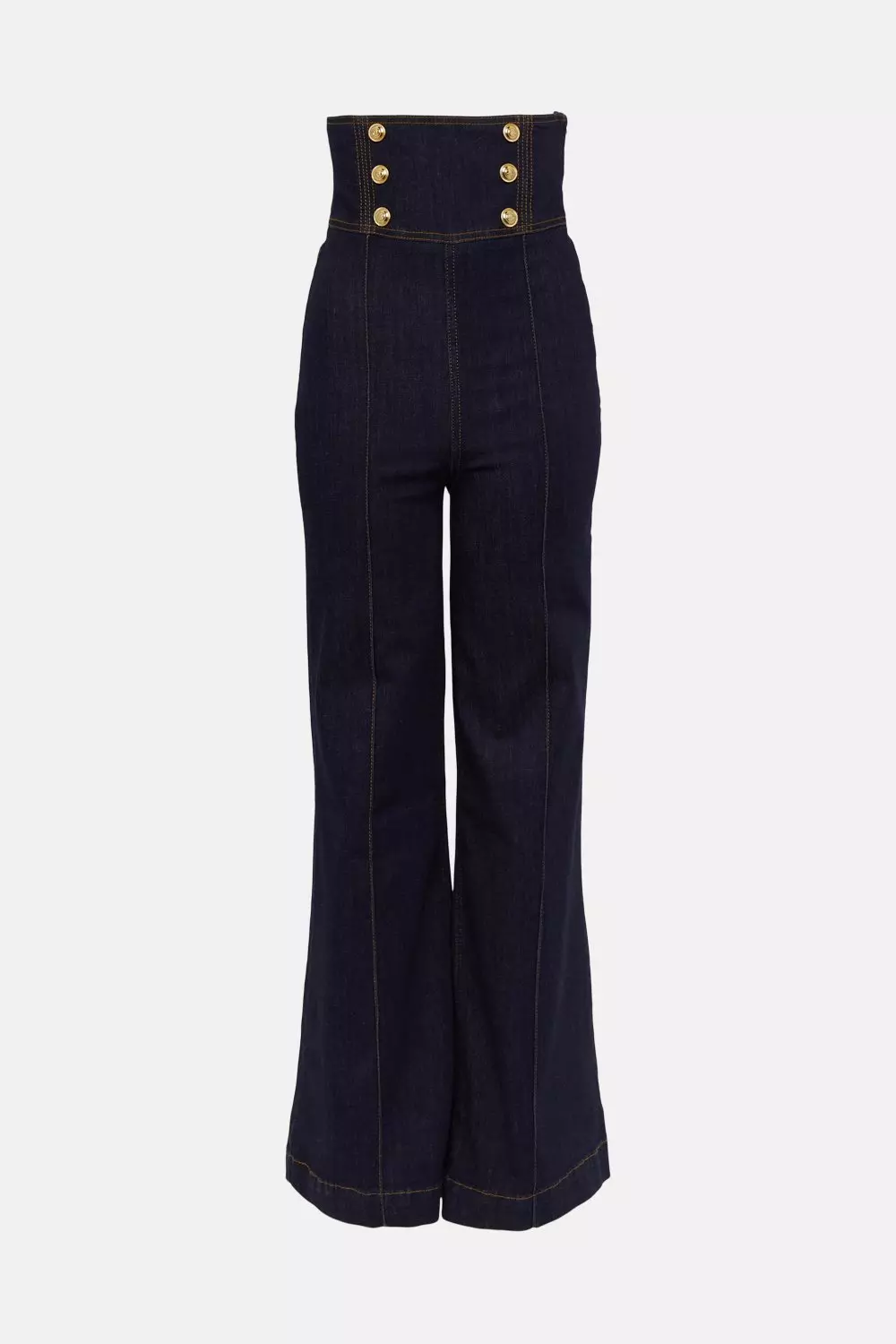 Zenana Button Front Wide Leg Jeans