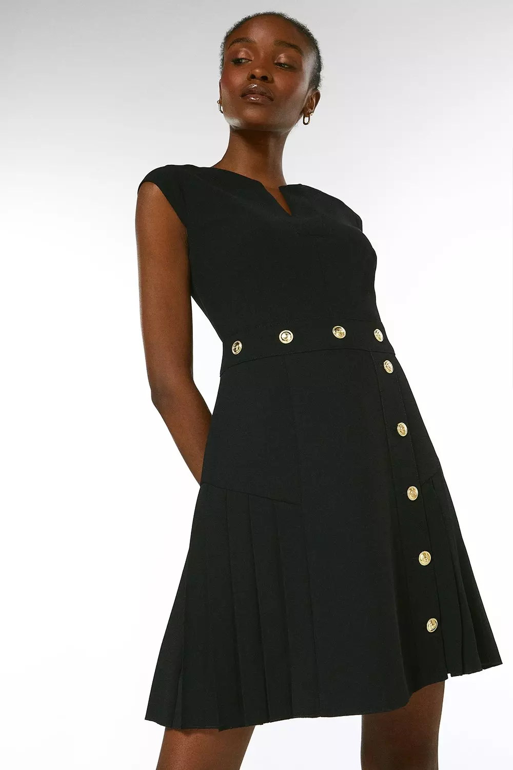 Military on sale button dress