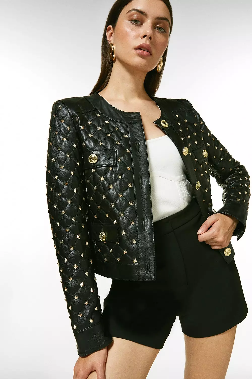 Karen millen outlet leather jacket sale