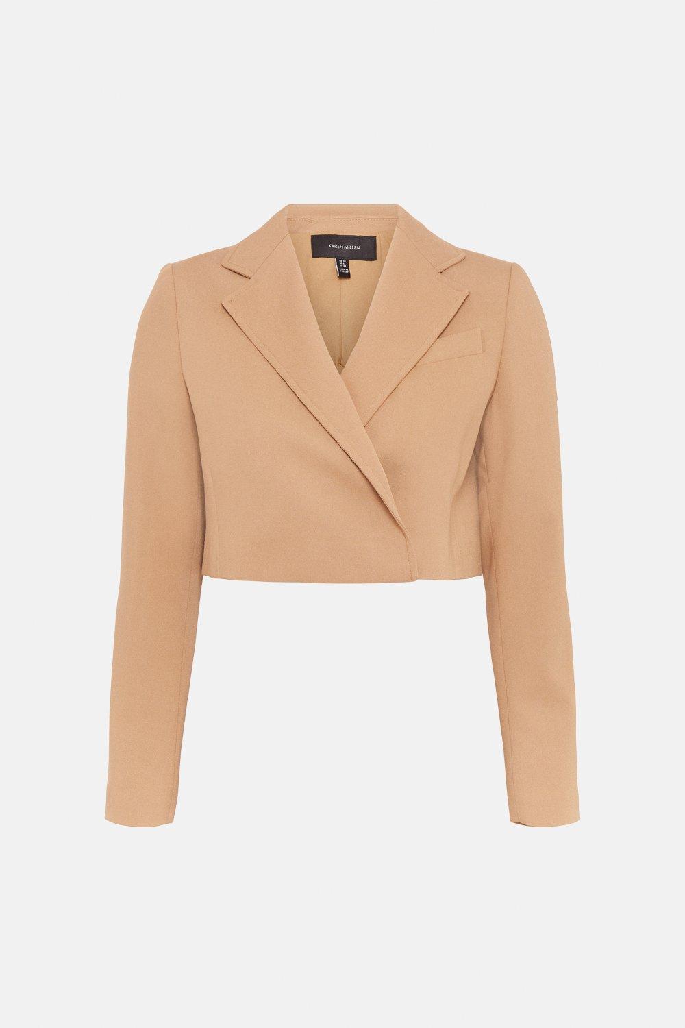 camel cropped blazer