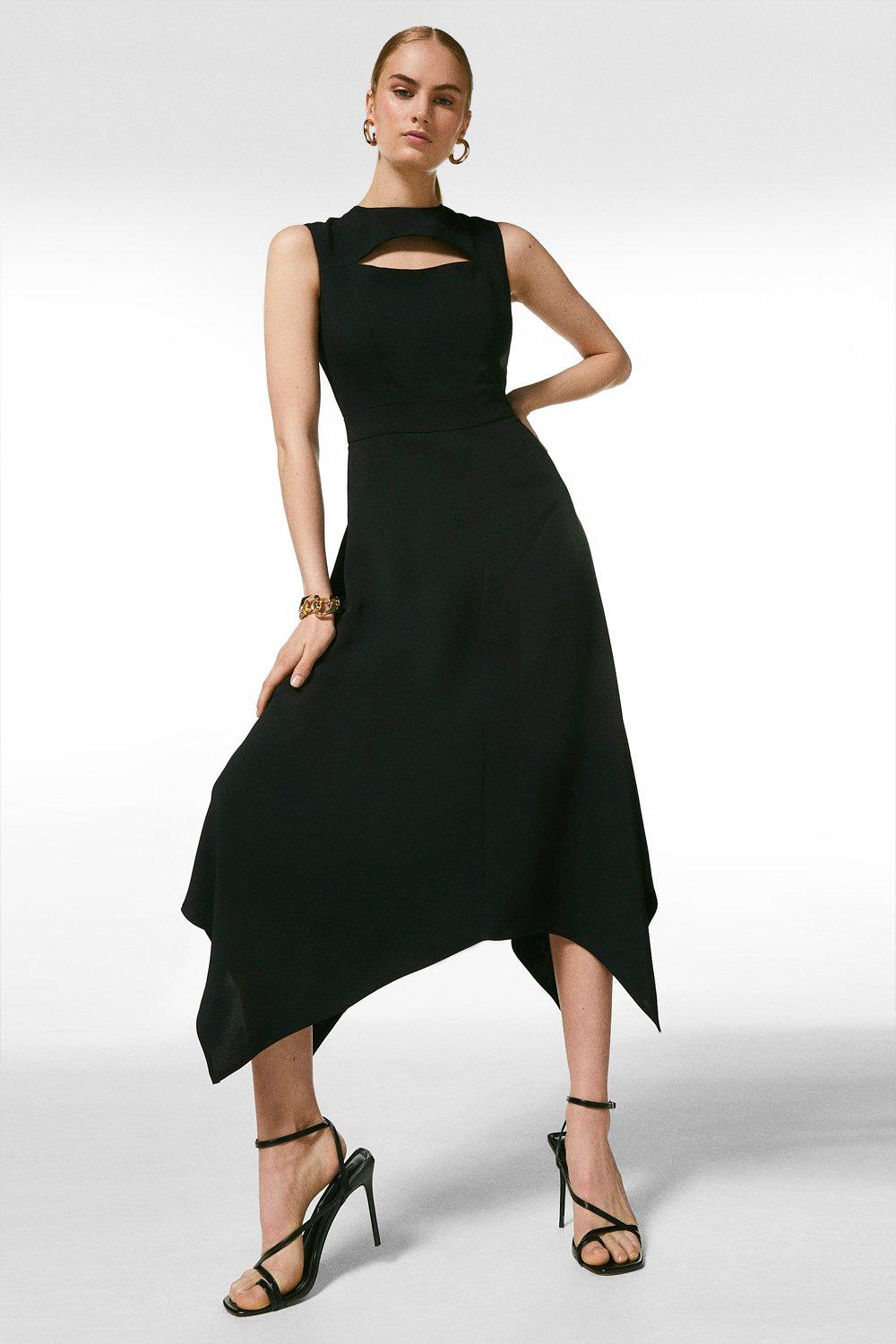 Luxe Viscose Tailored Midi Dress ...