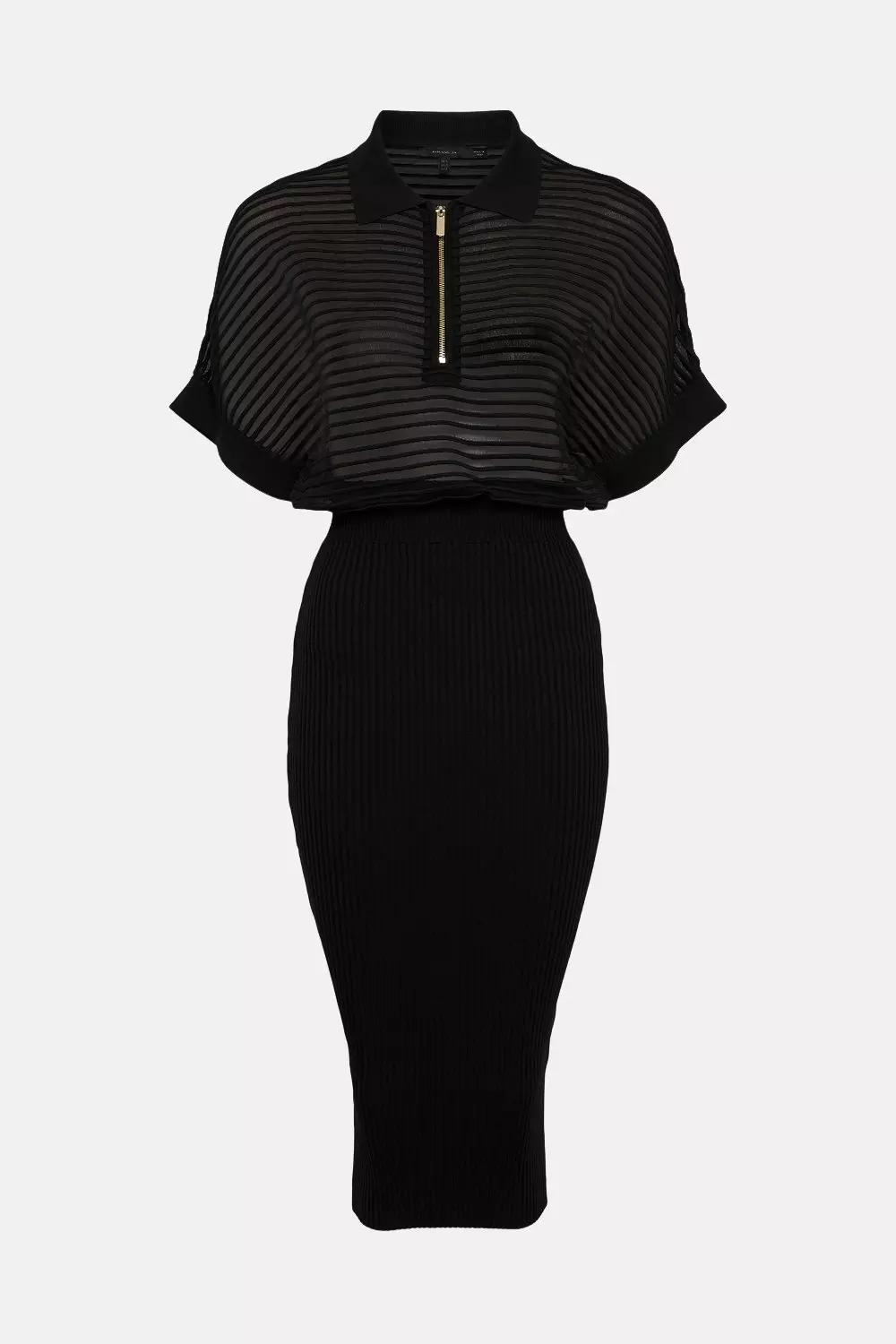 Karen millen outlet black zip dress