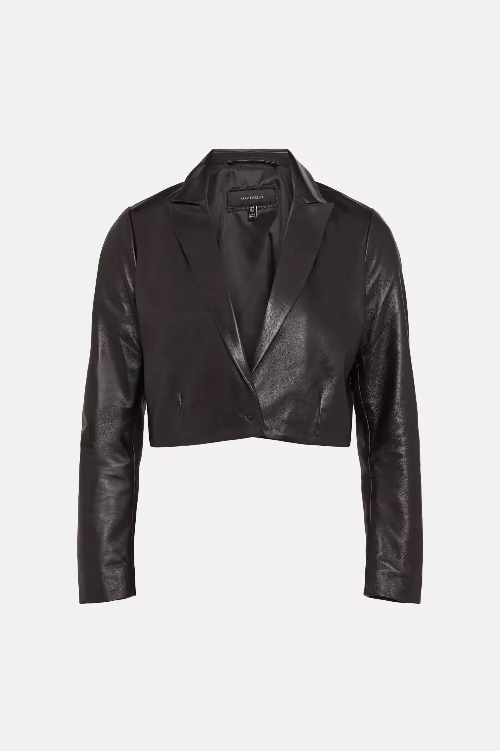 Karen millen cropped sale leather jacket