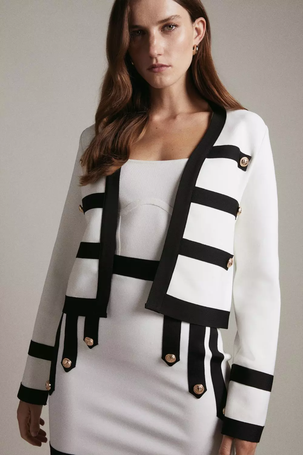 Military Trim Jacket Made With Recycled Yarn | Karen Millen