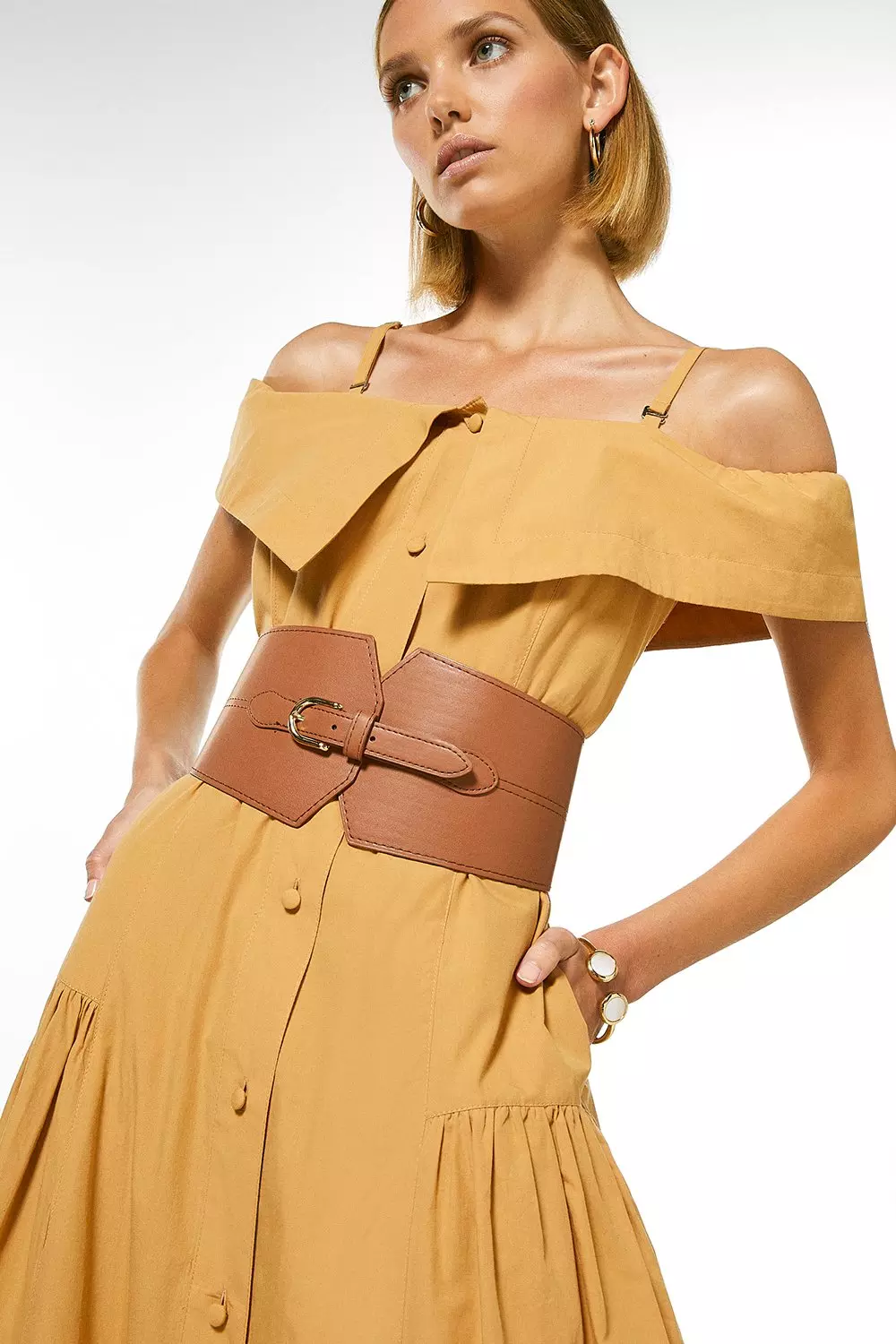 Belted shop bardot dress