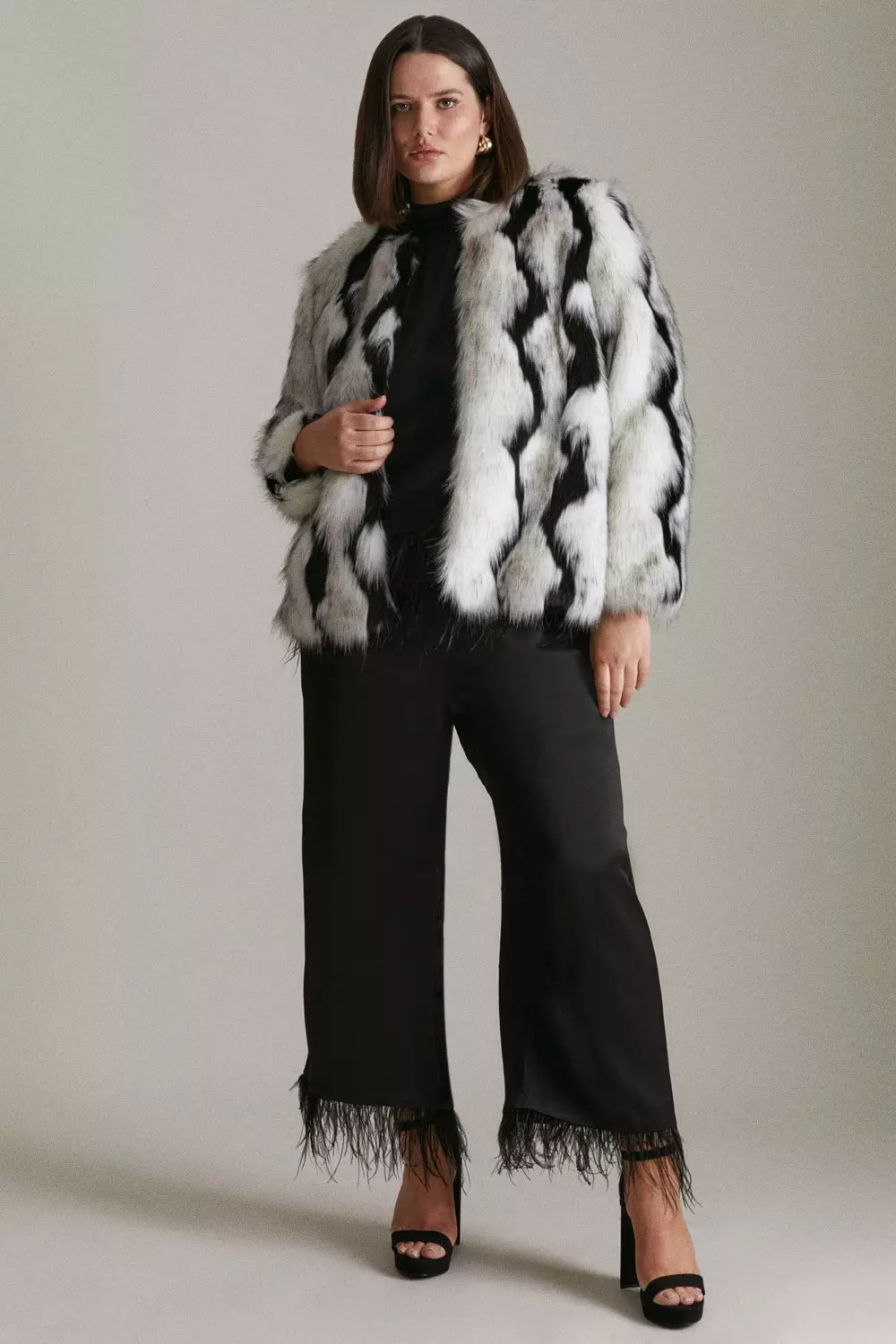 Karen millen faux shop fur coat