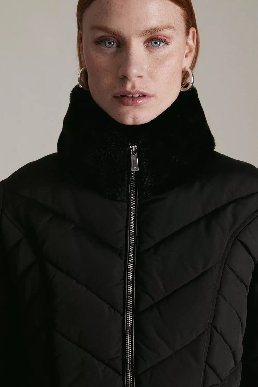 High neck hot sale puffer coat