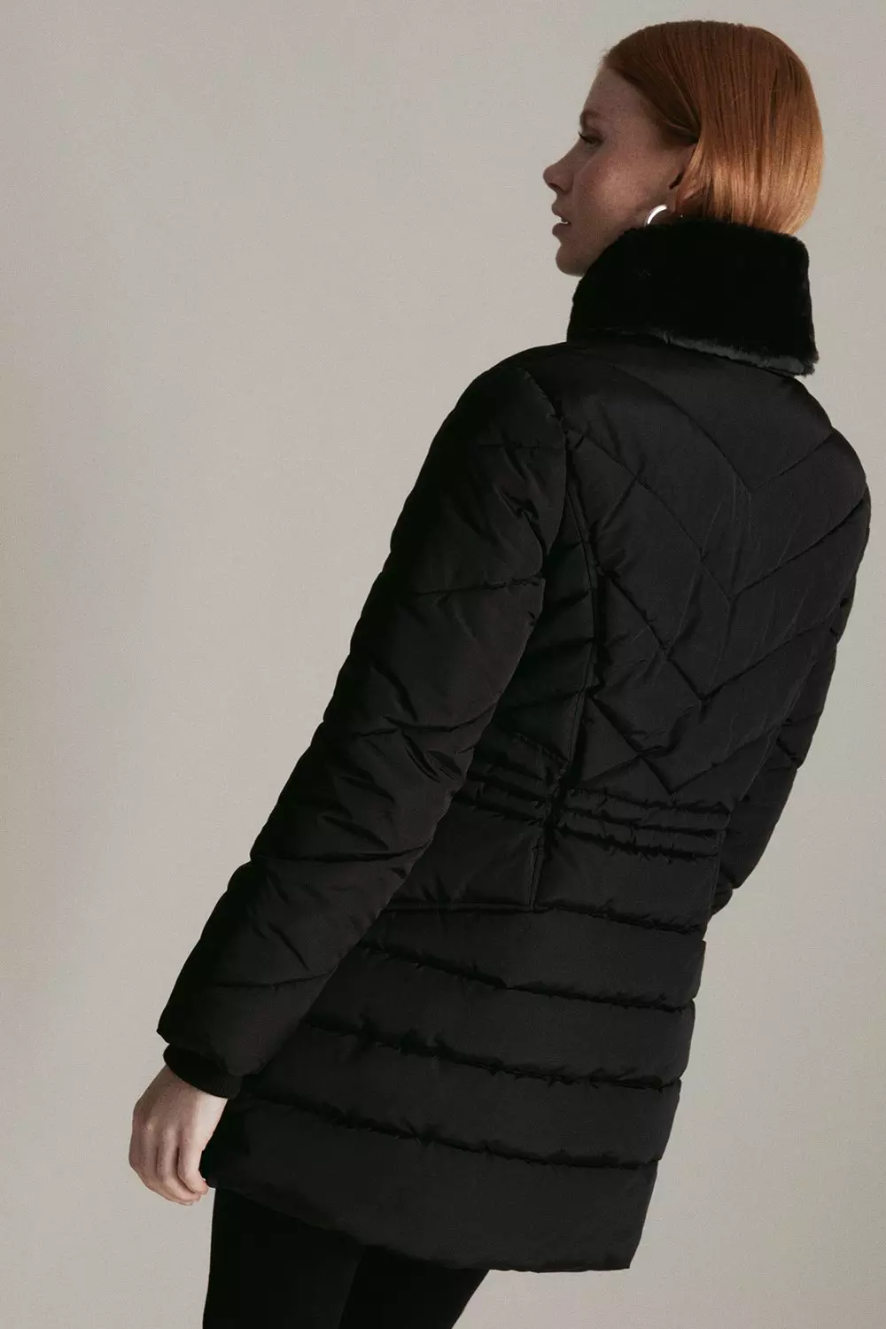 add down jacket with fur collar