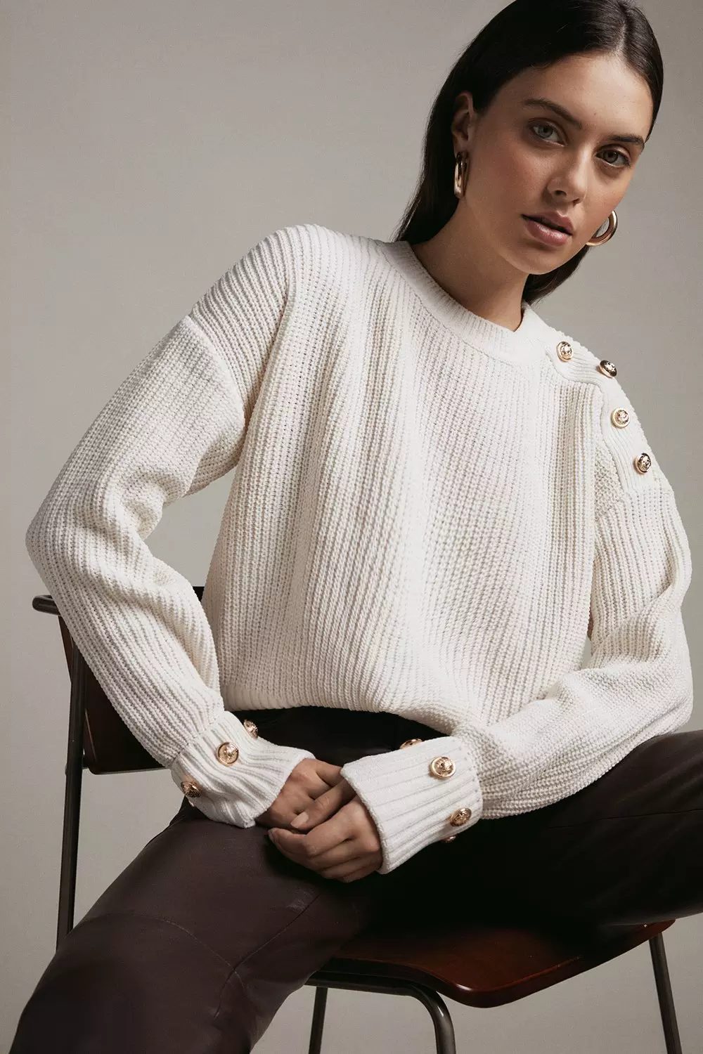 Round Neck Chenille Sweaters | Clearance