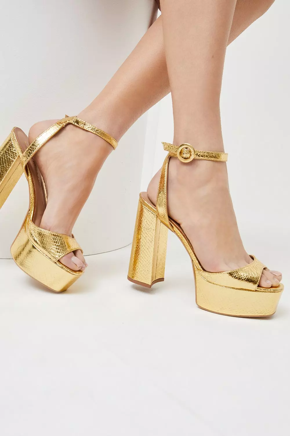 Karen millen gold sales strap sandals