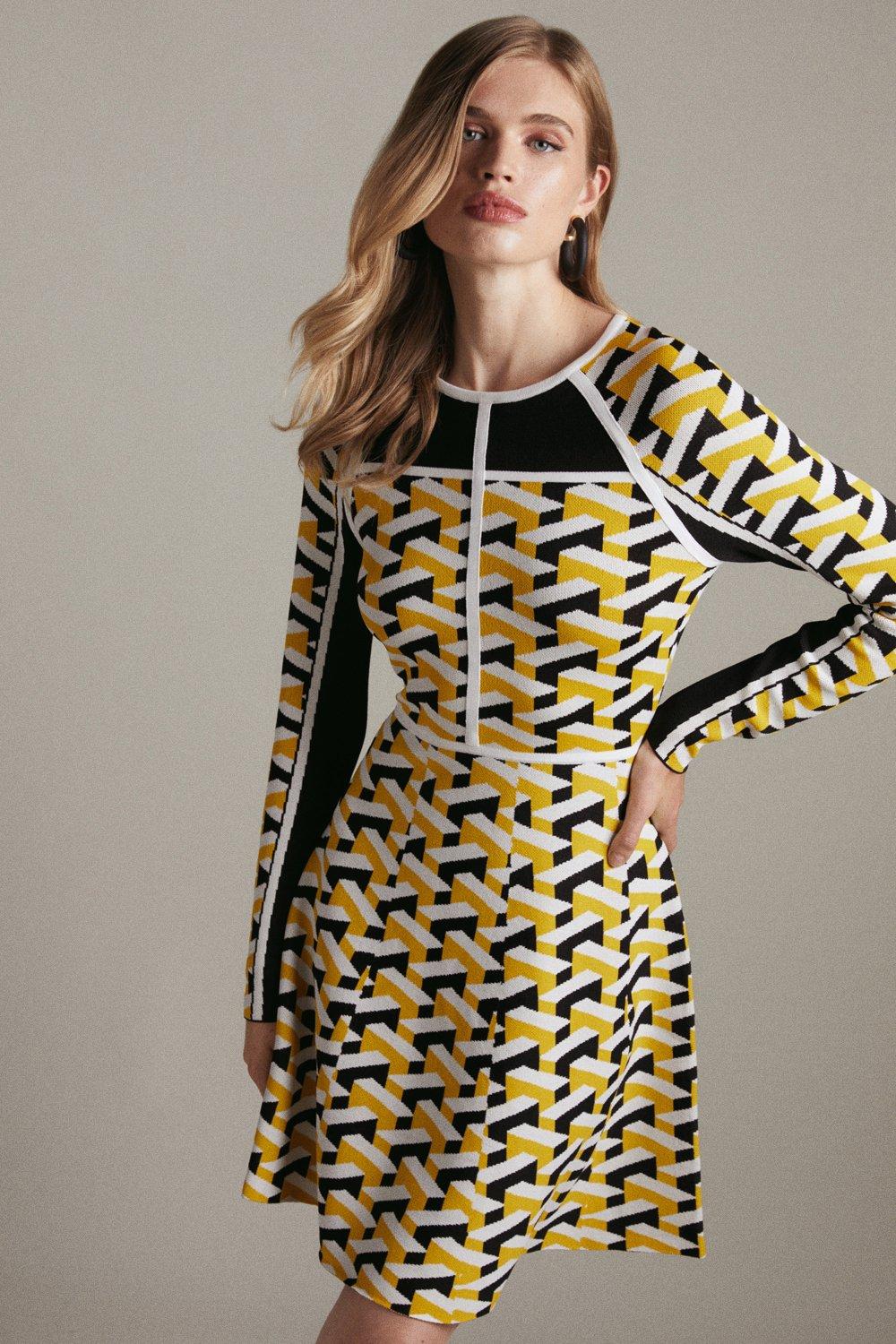 Karen millen geometric store dress