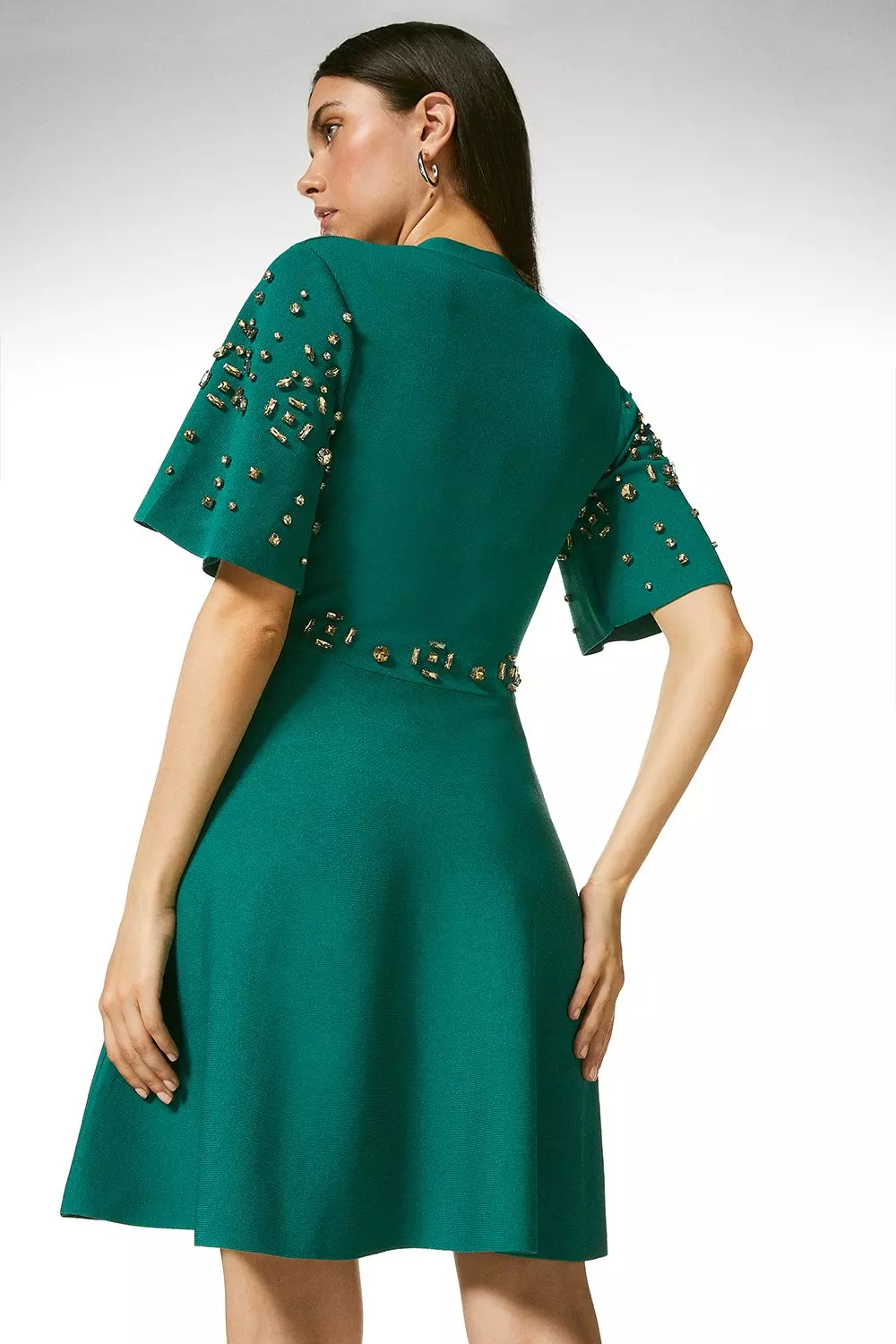 Karen millen outlet embellished knit dress