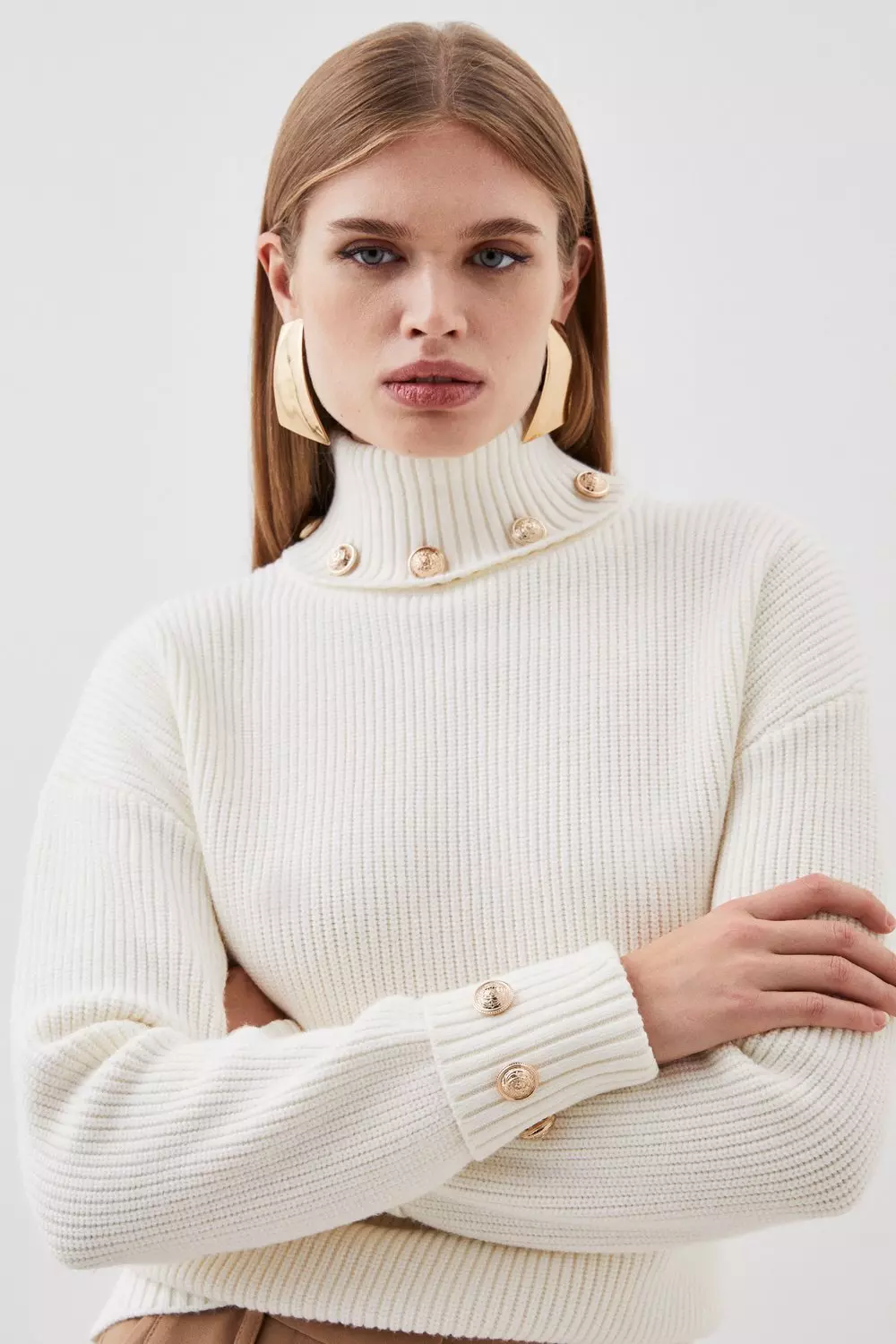 Chenille roll neck clearance jumper