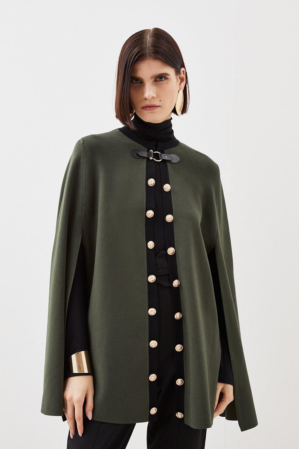 Cropped Cape-Sleeve Coat - Women - Ready-to-Wear