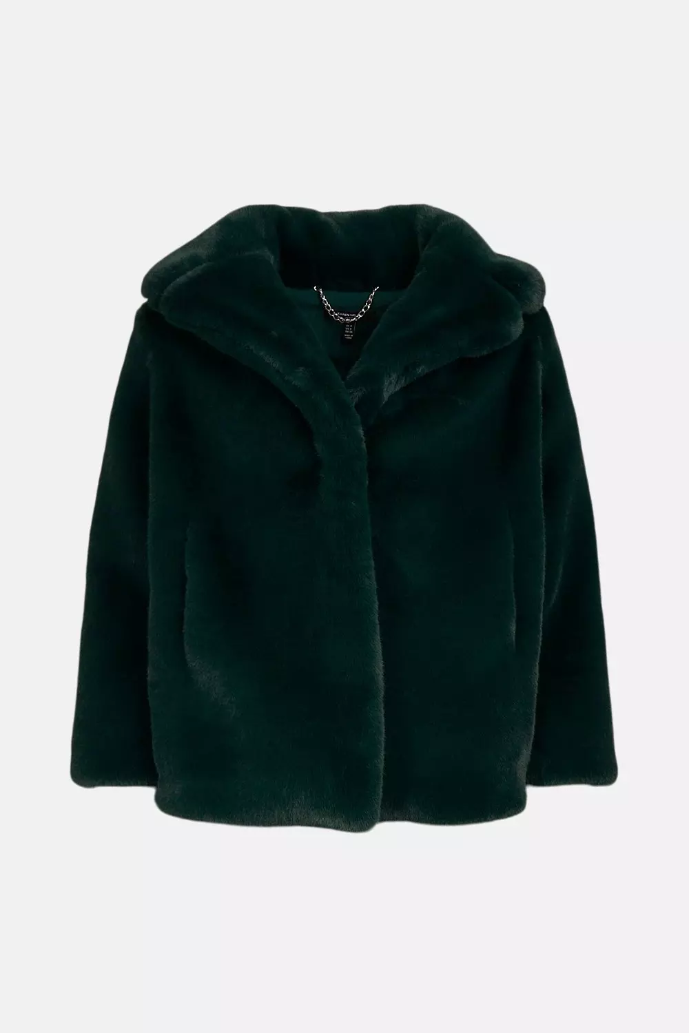 Karen millen green fur coat sale