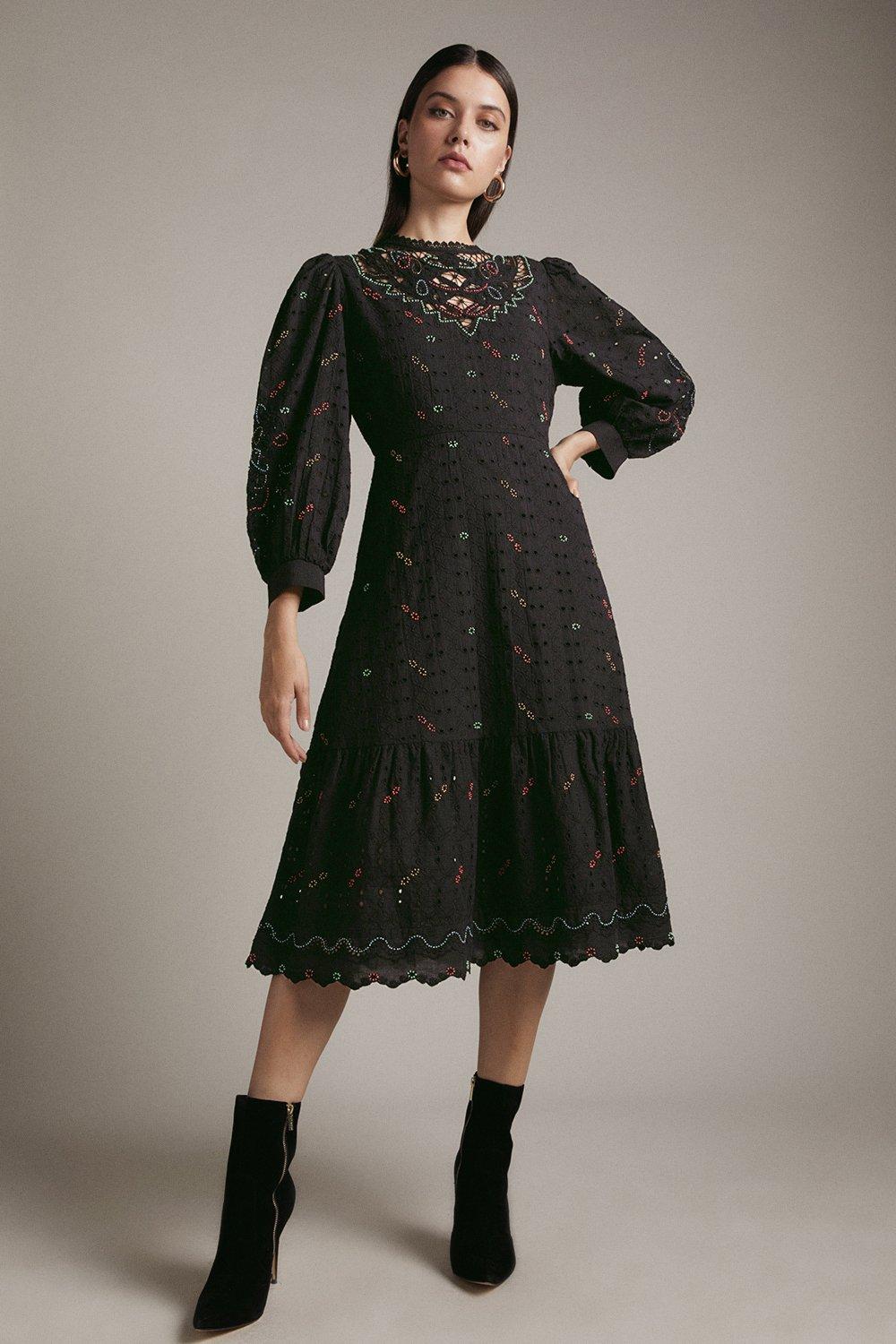 Beaded Embroidered Mini Dress - Women - Ready-to-Wear