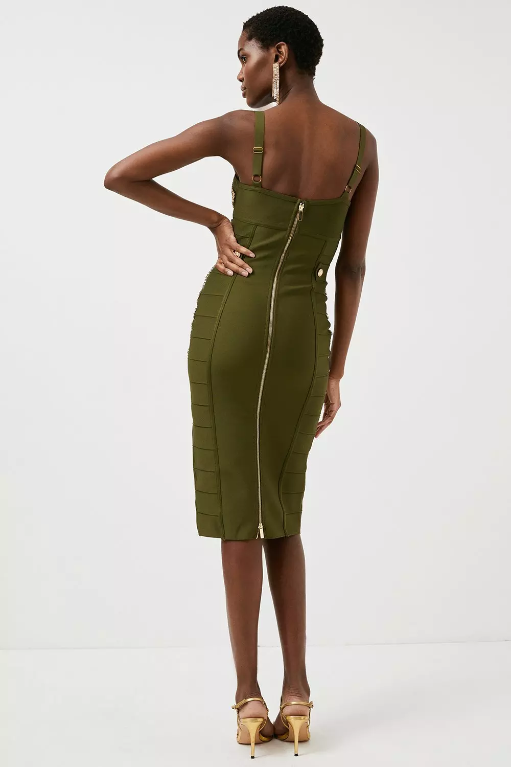 Karen millen best sale khaki dress