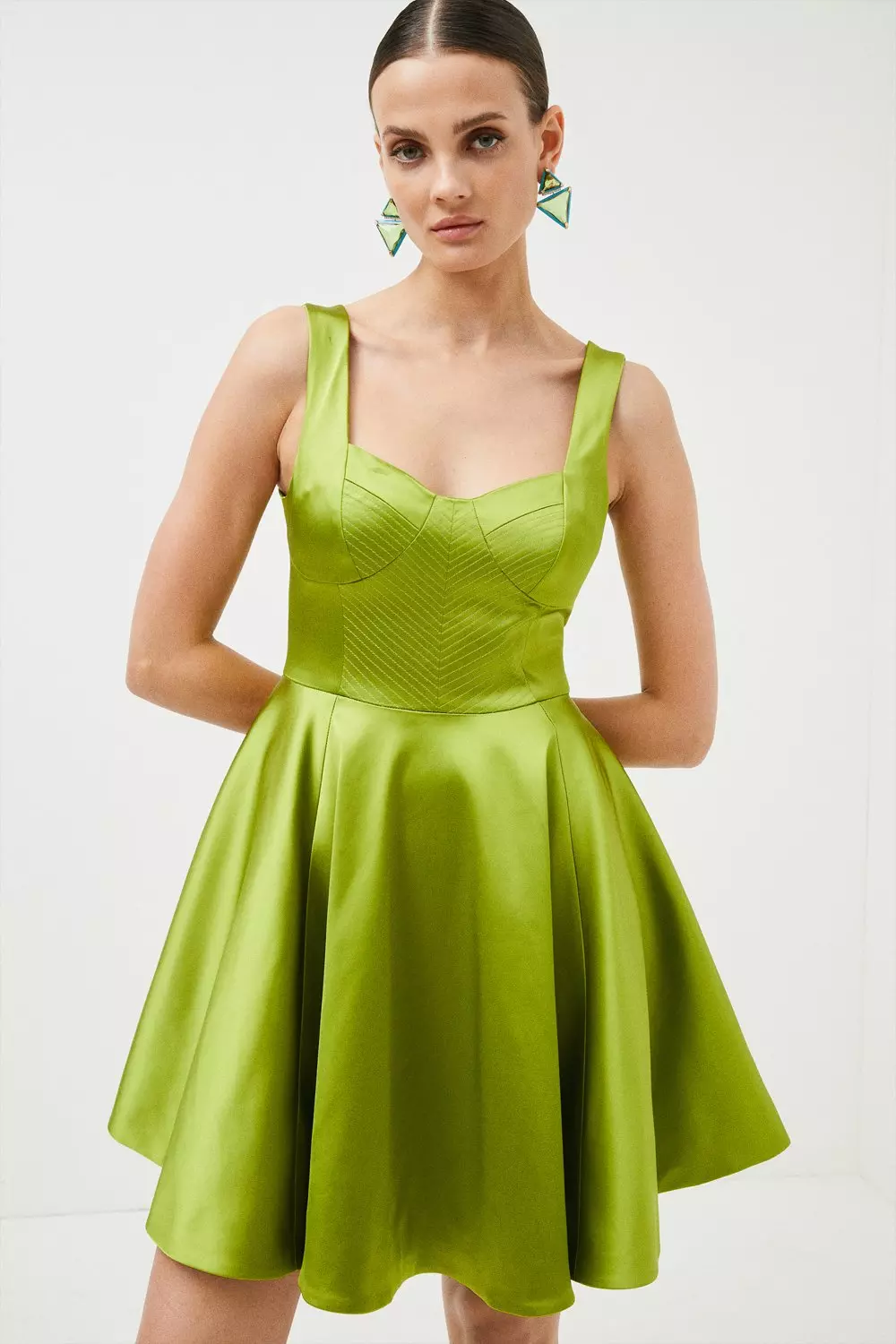 Karen mini dress in hotsell chartreuse green