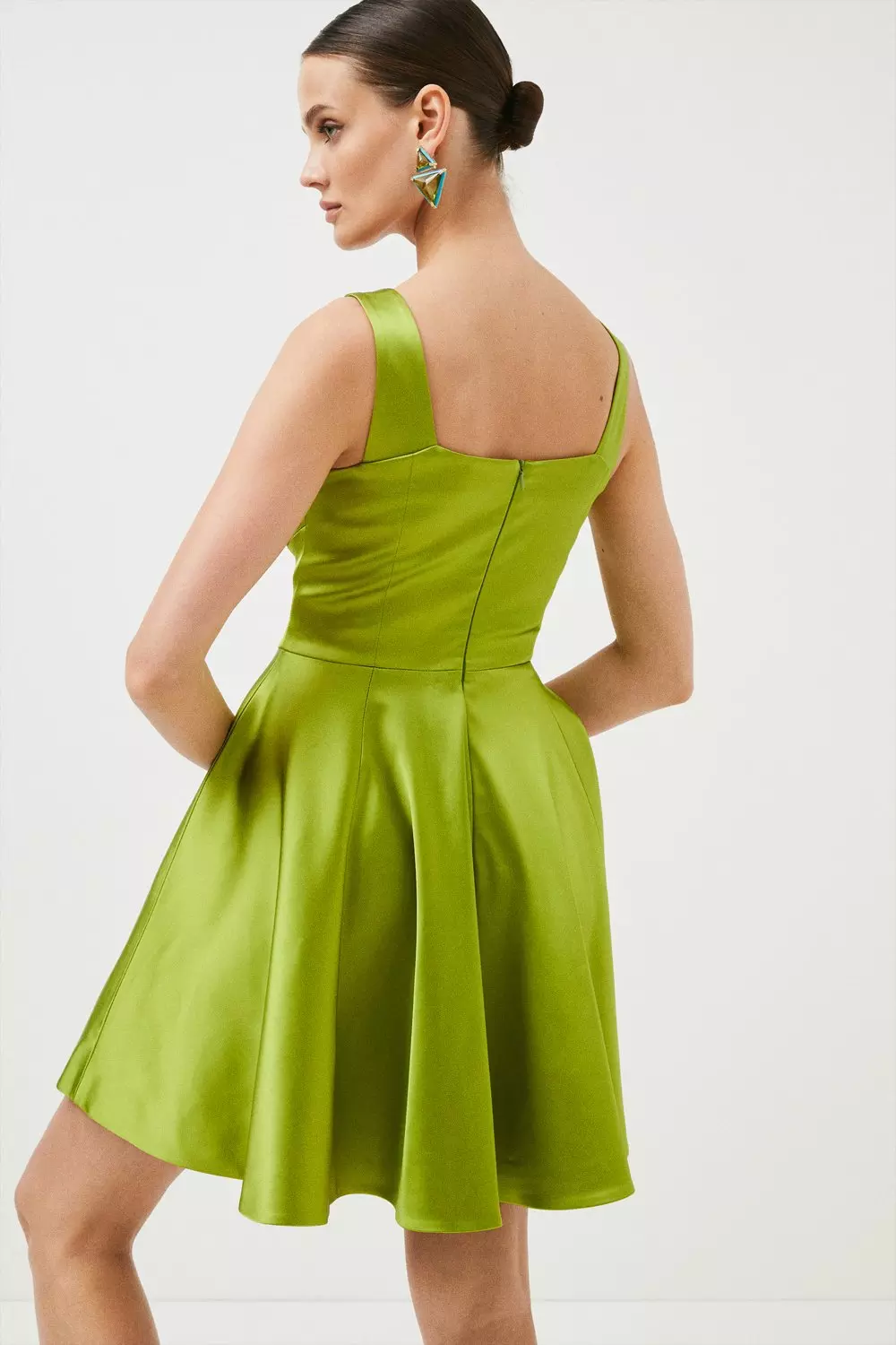 Karen mini dress shop in chartreuse green