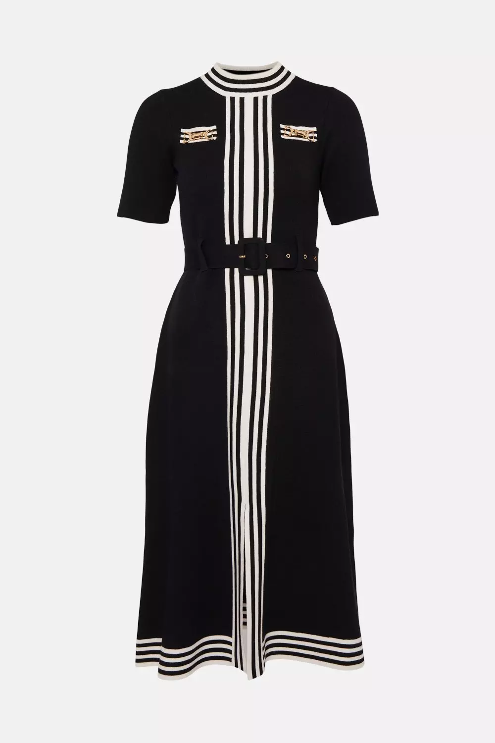 Karen millen black deals and white striped dress