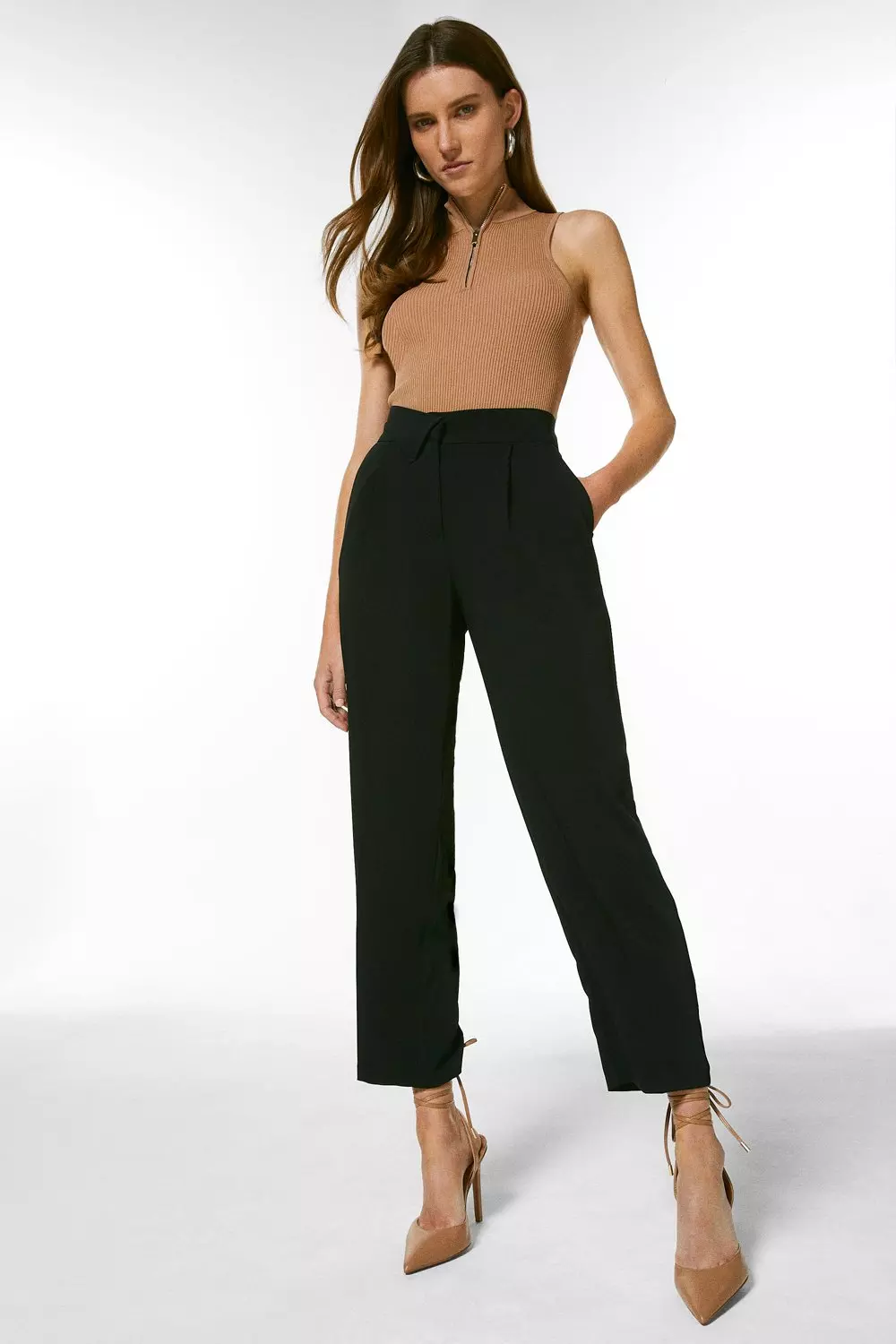 High waisted store slim leg trousers