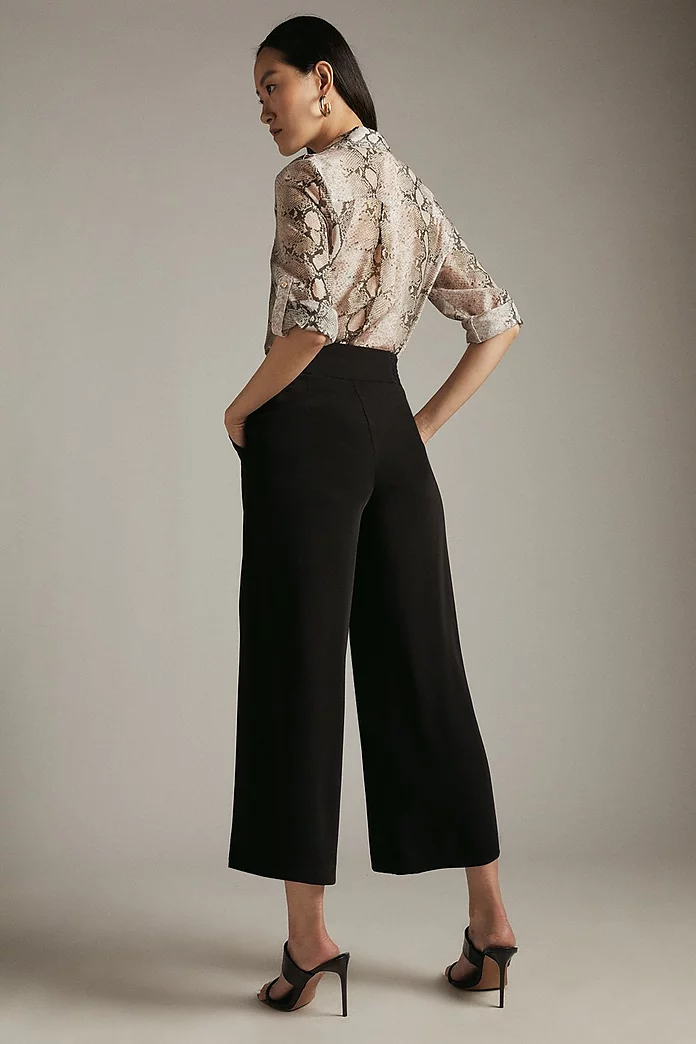 Essential Tailored Cropped Wide Leg Pants | Karen Millen