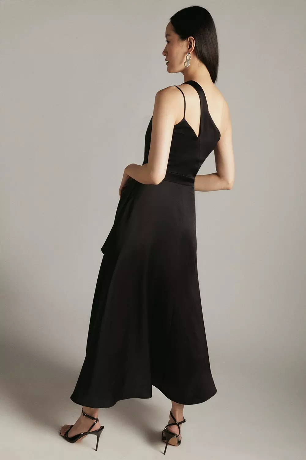 Karen millen hot sale black satin dress