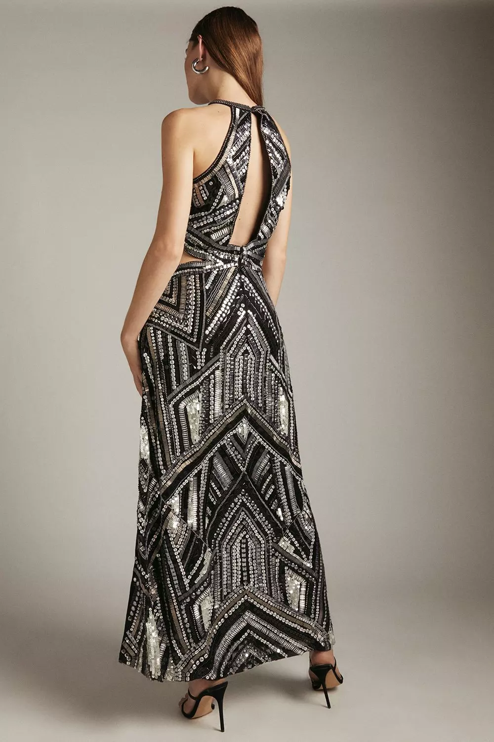 Farley embellished front split dress store