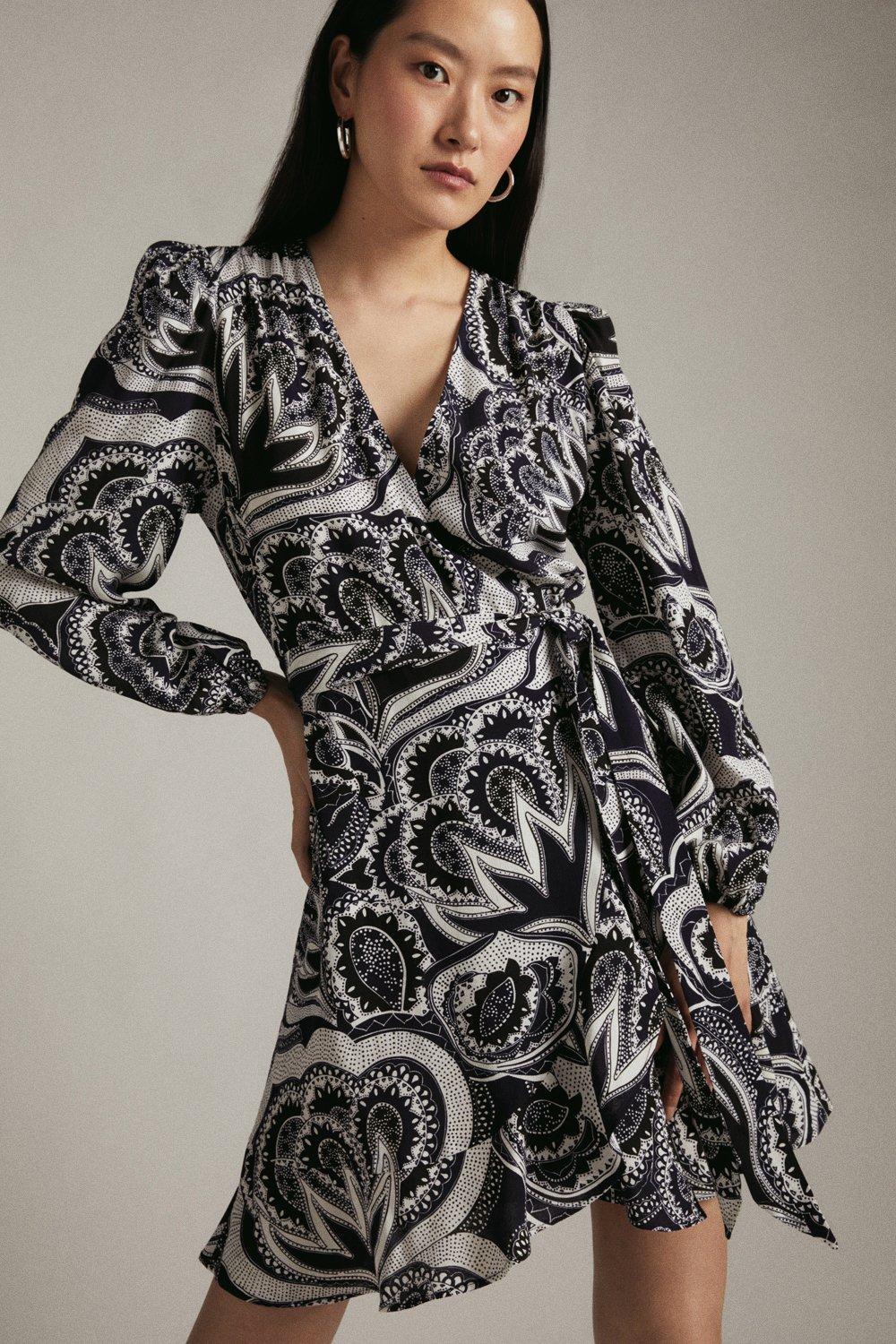 batik wrap dress