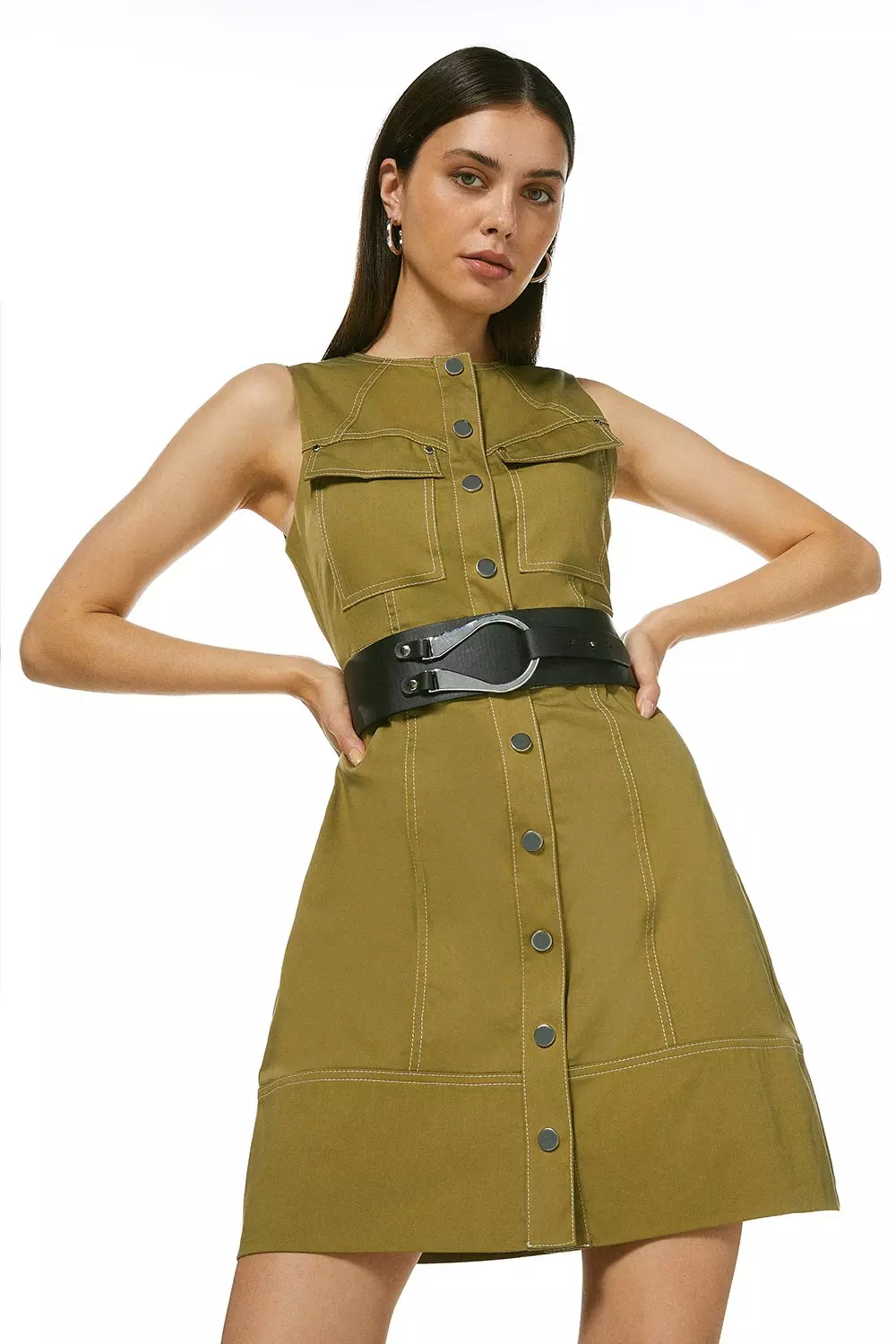 Karen millen 2024 khaki dress