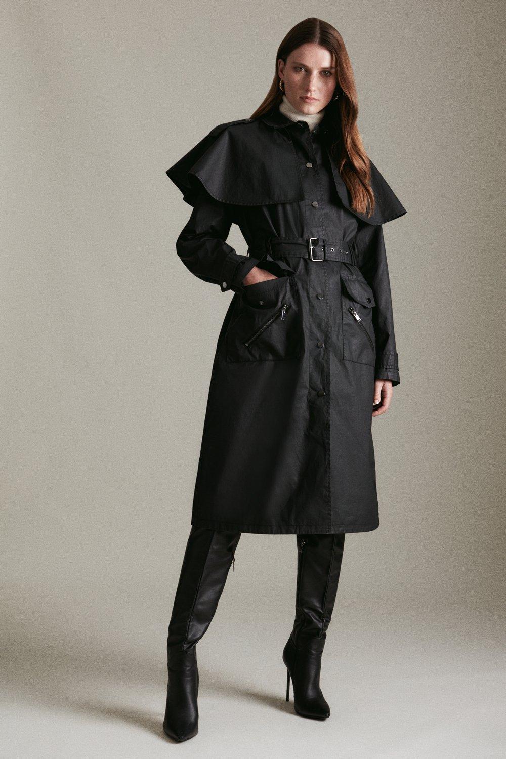 Karen millen shop black trench coat