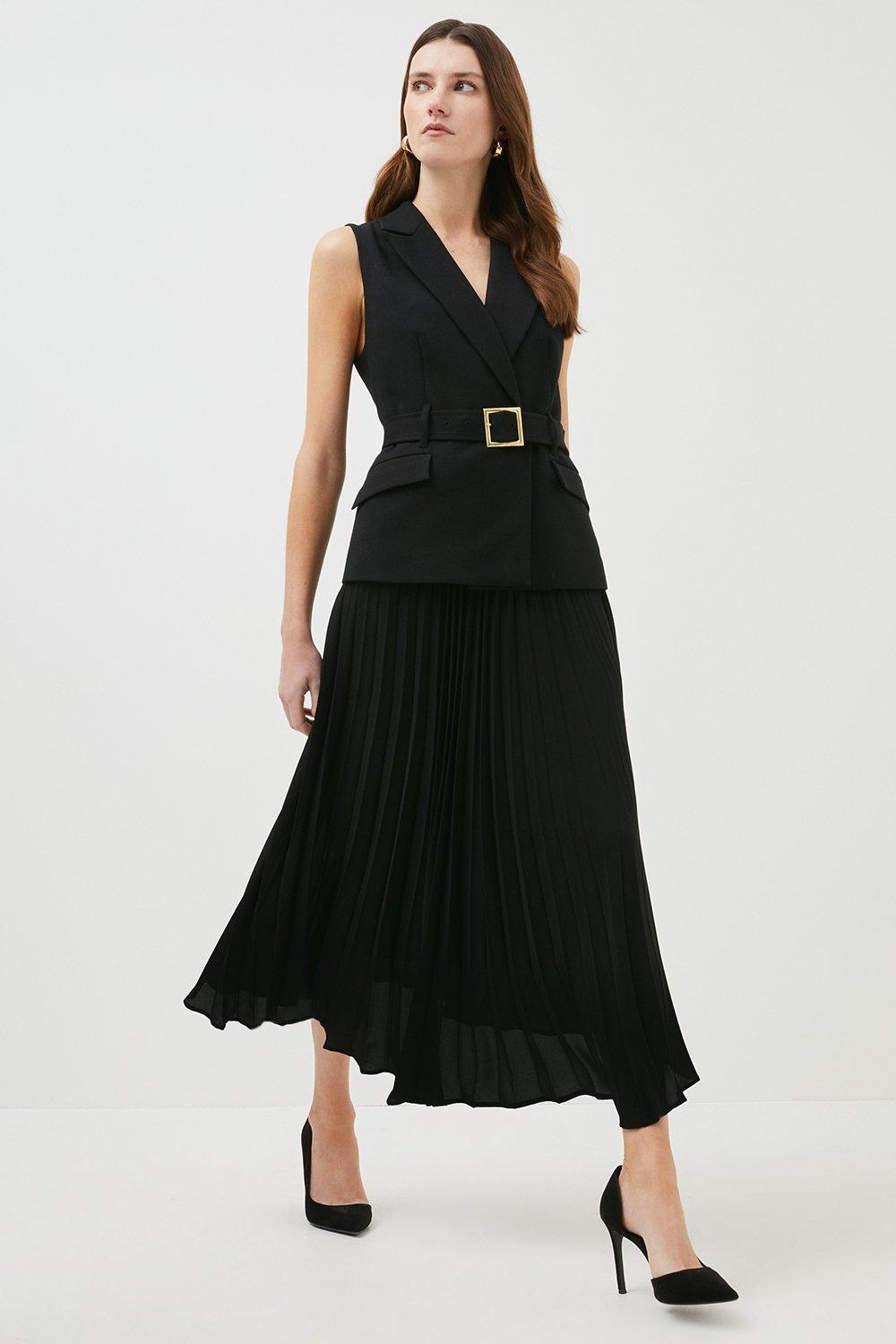 Karen millen store black belted dress