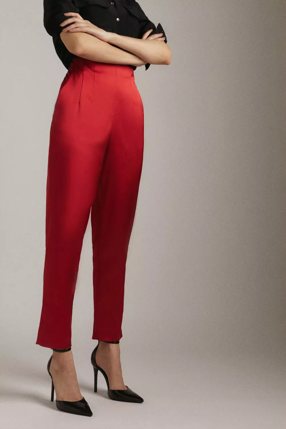 Trousers, Premium Satin High Waisted Trousers