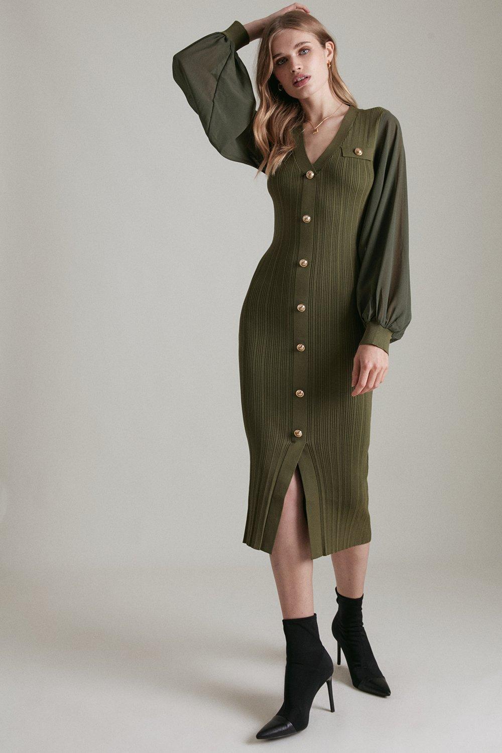 Karen millen khaki outlet dress