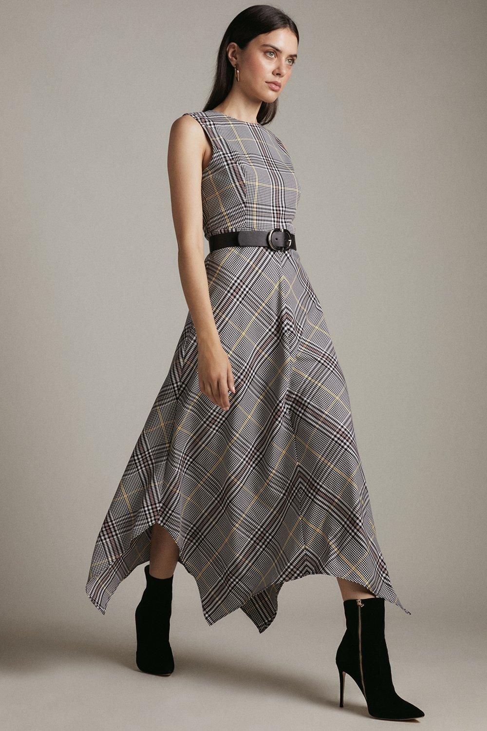 karen millen checked skirt dress