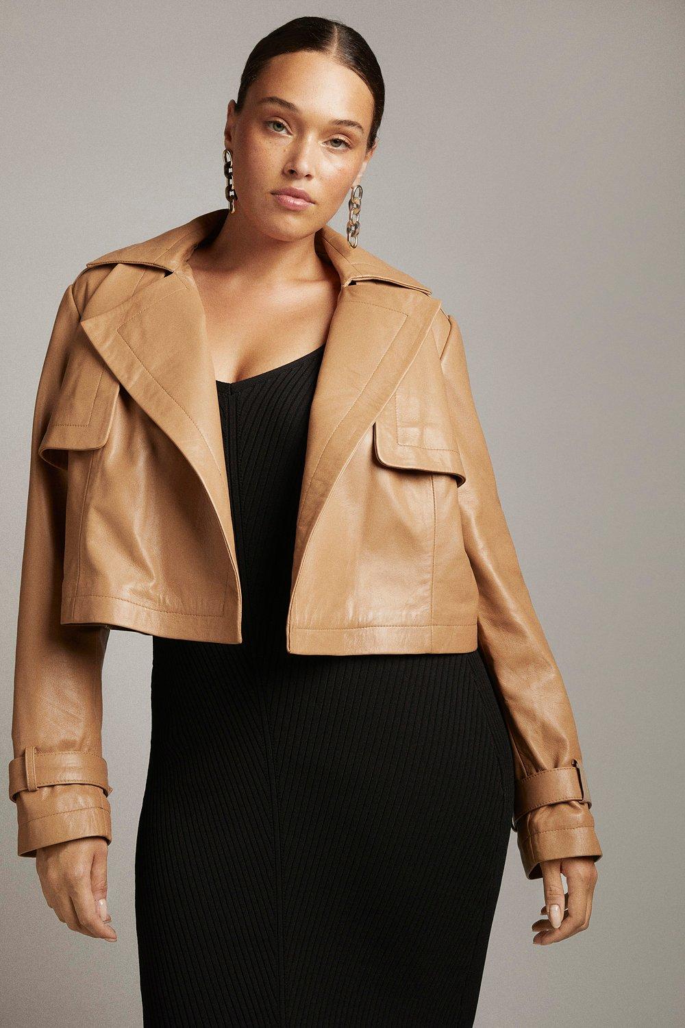 Cropped hotsell tan jacket