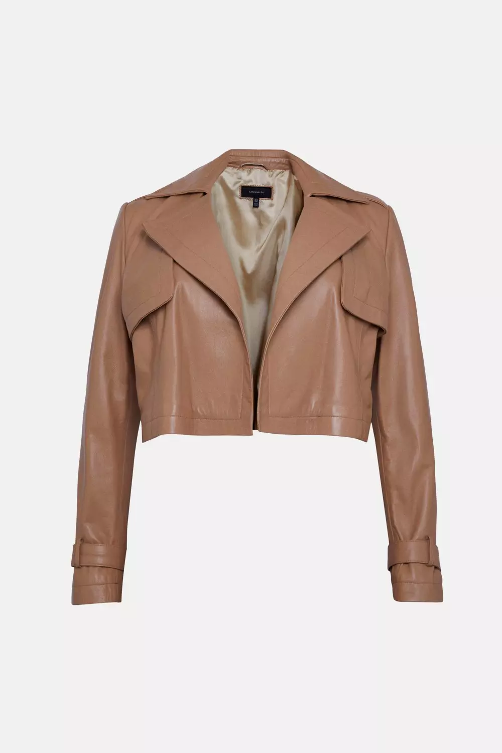 Karen millen cropped 2025 leather jacket