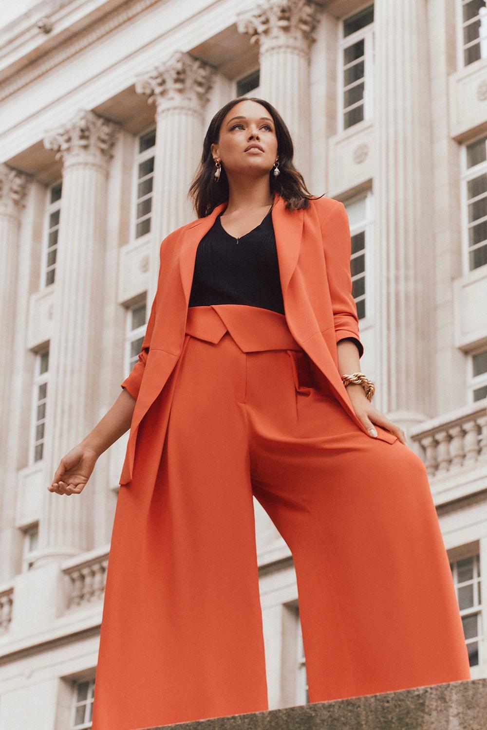 Plus Size Essential Tailored Wide Leg Pants | Karen Millen