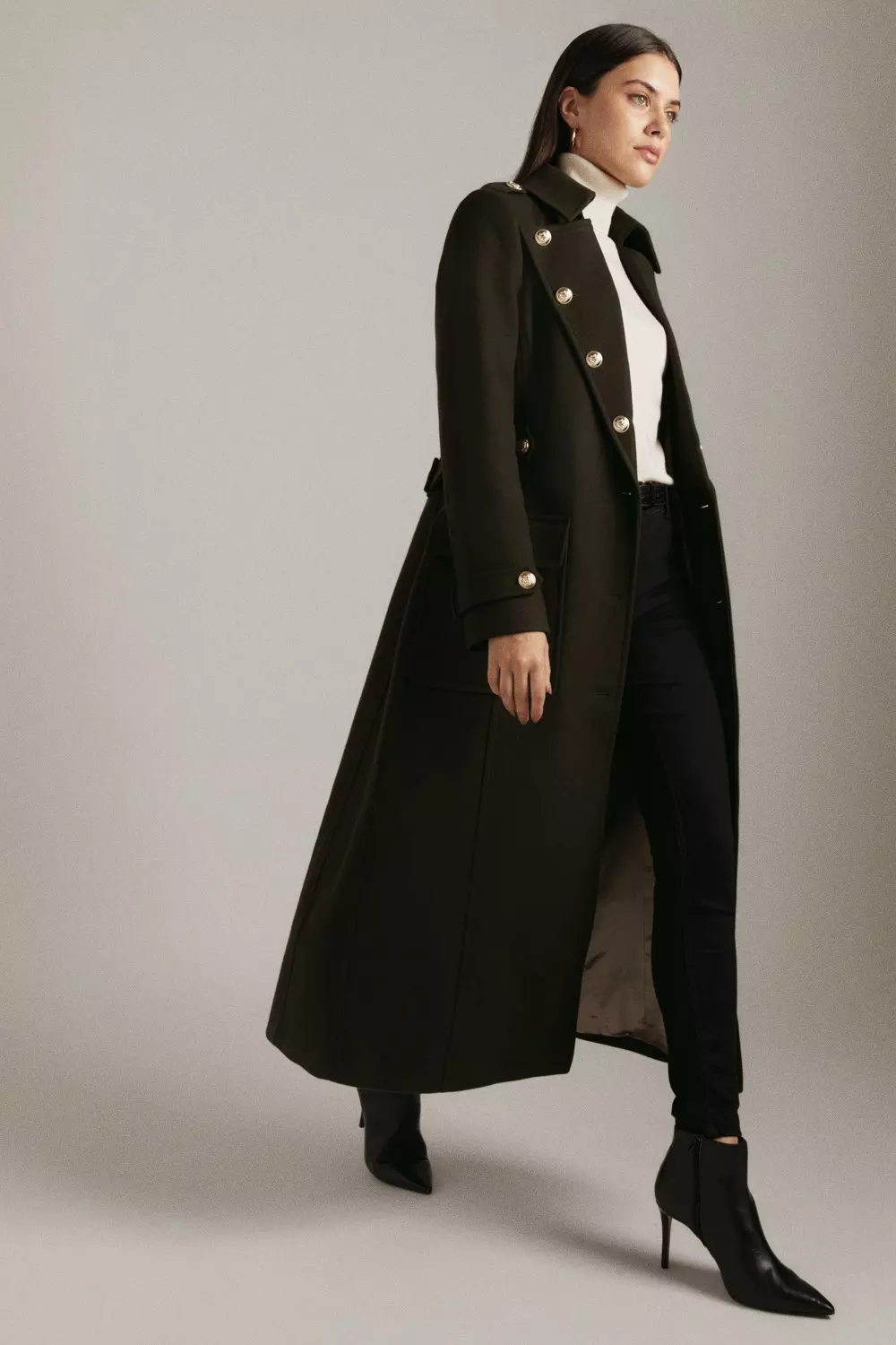 Karen millen 2025 military wool coat