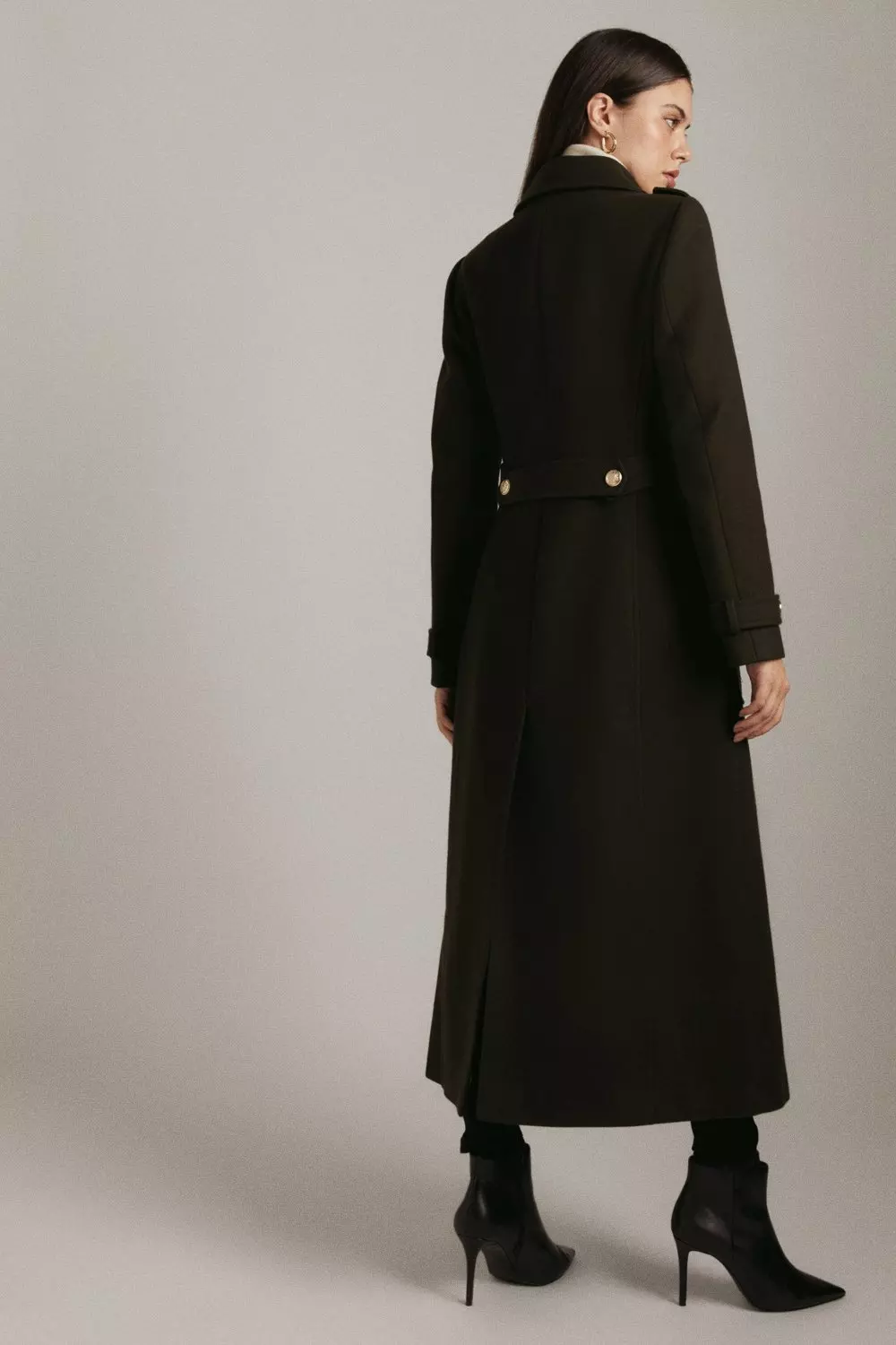 Buck Mason Women's Italian Virgin Wool Topcoat in Black, Size XL