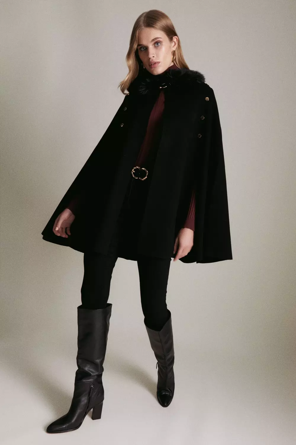 Cape collar coat sale