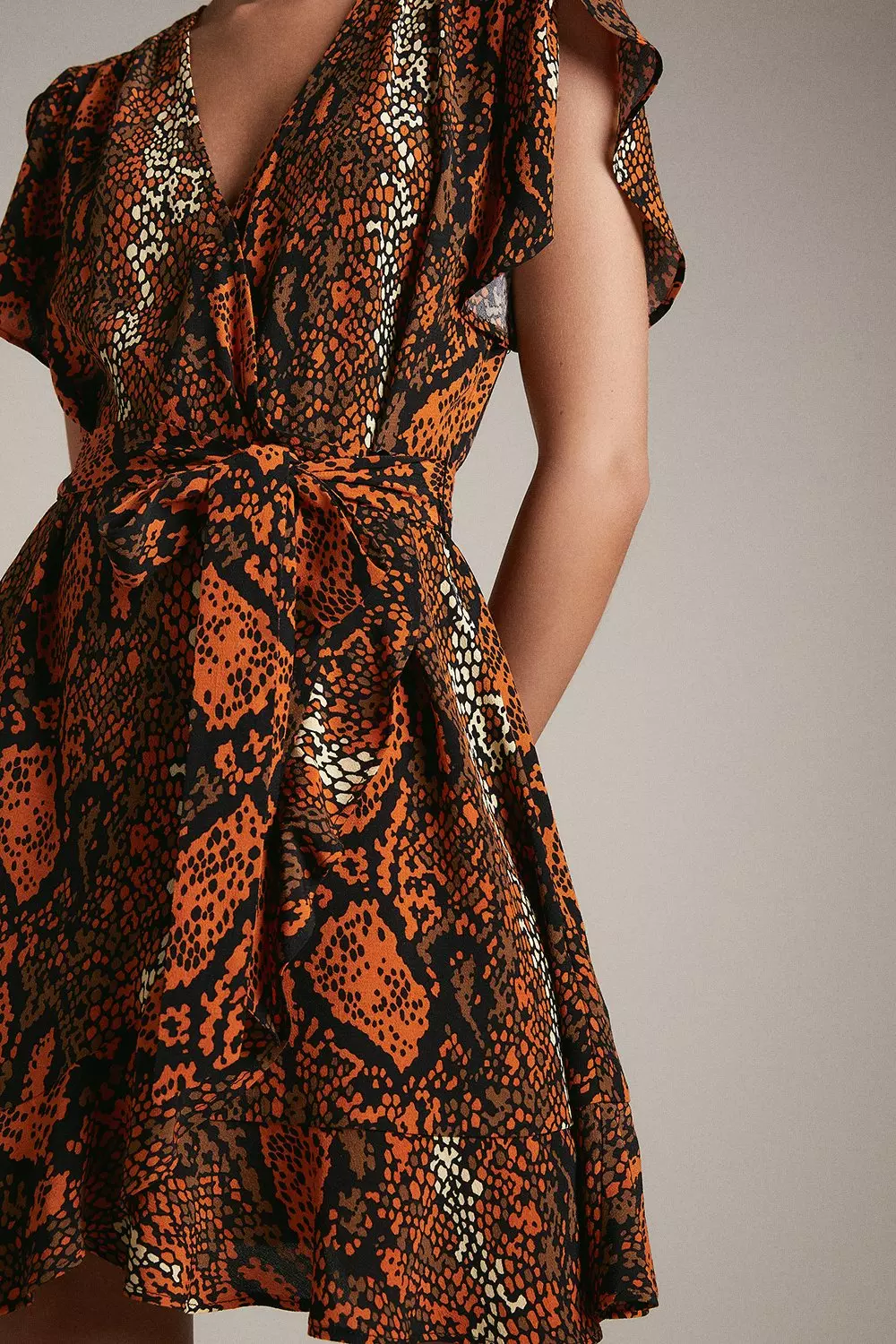 Karen millen snake print best sale wrap dress