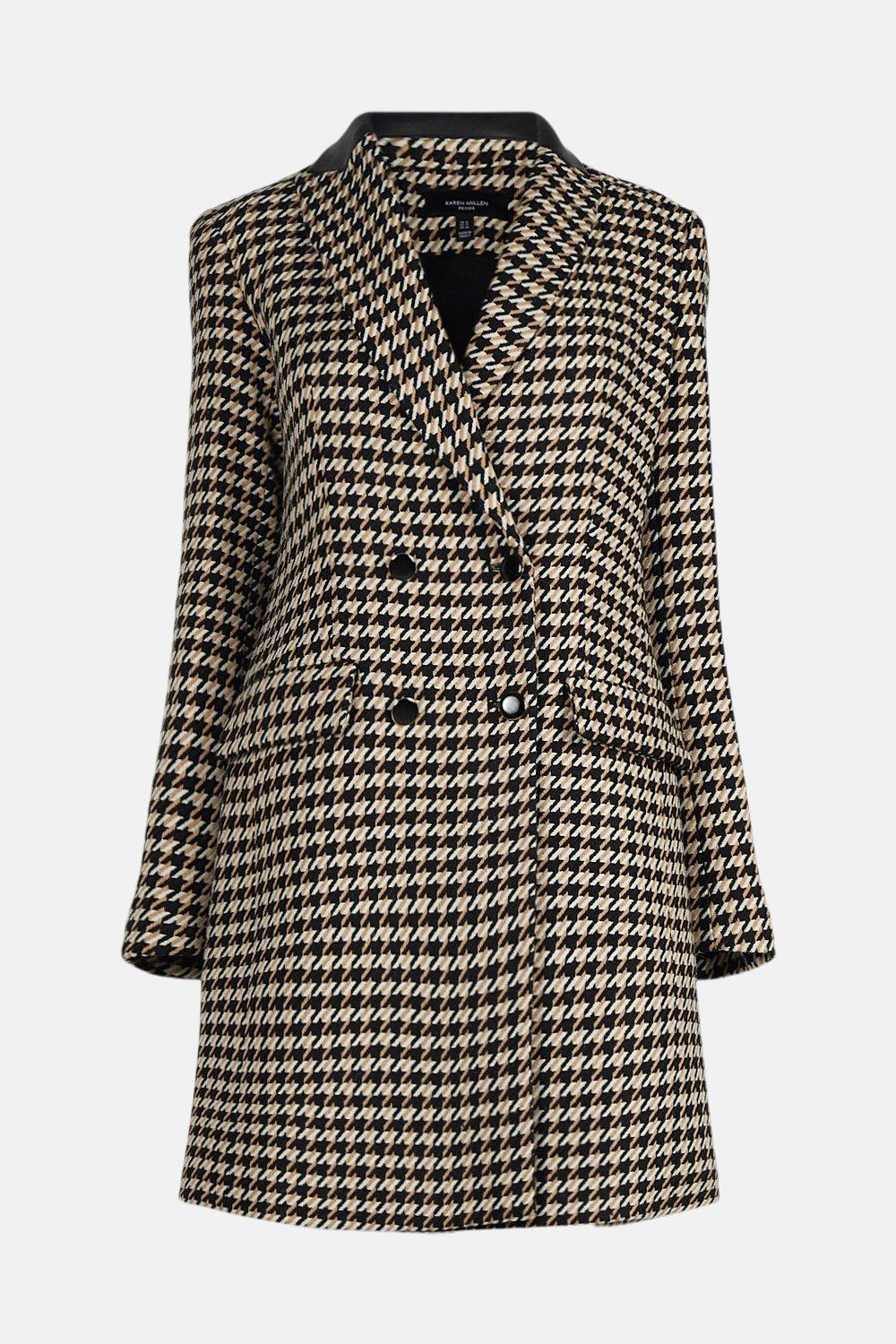 dogtooth check coat