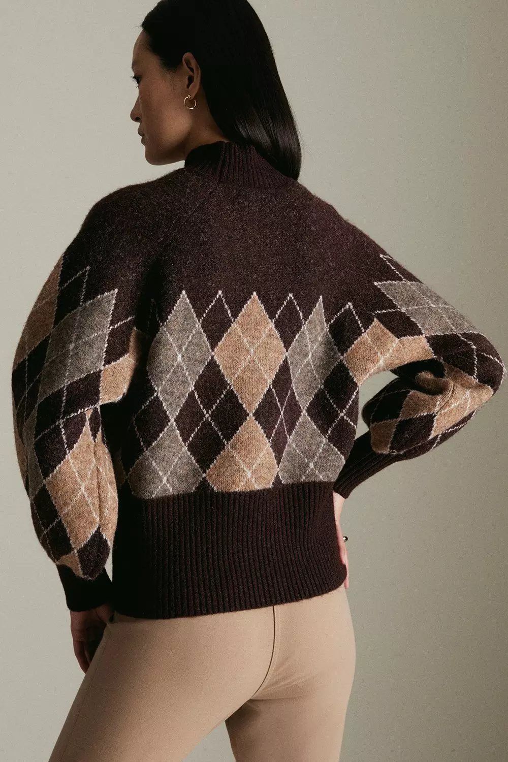 argyle knit jumper